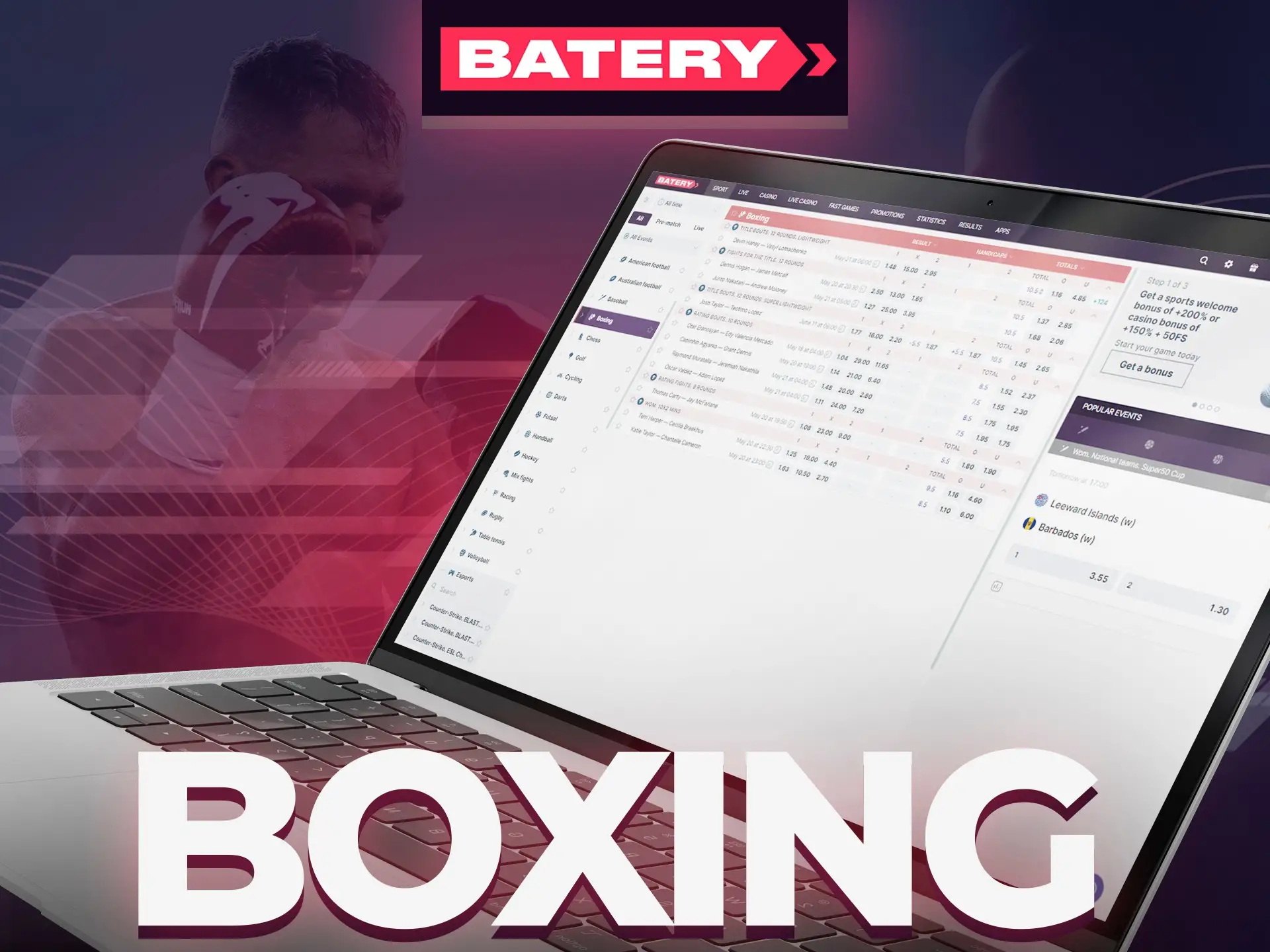 Get your winnings by betting on most profitable boxing fighter at Batery.
