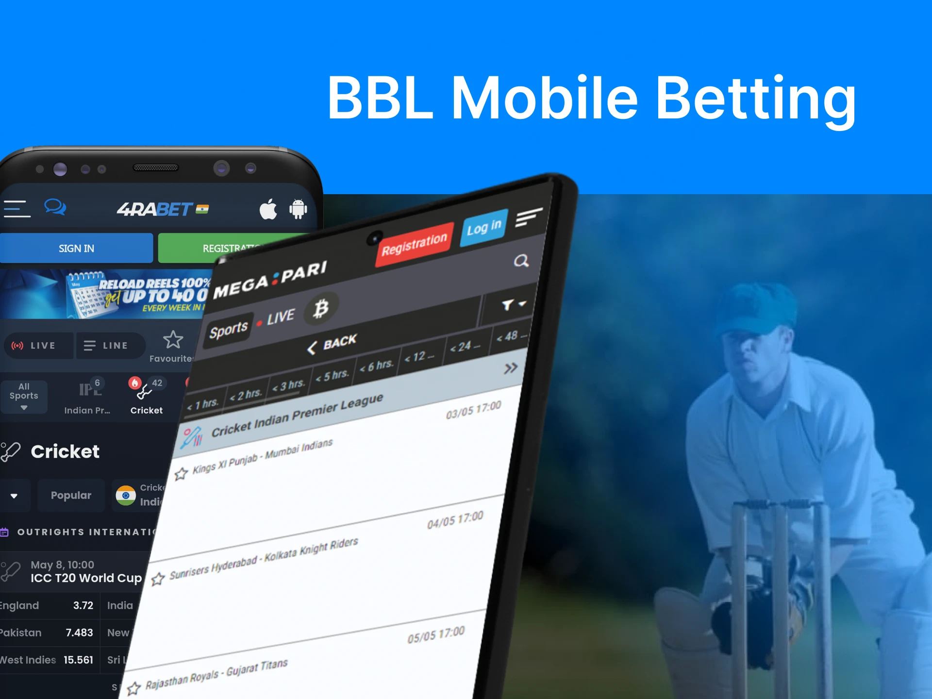 You can place bets on the BBL in cricket betting apps.