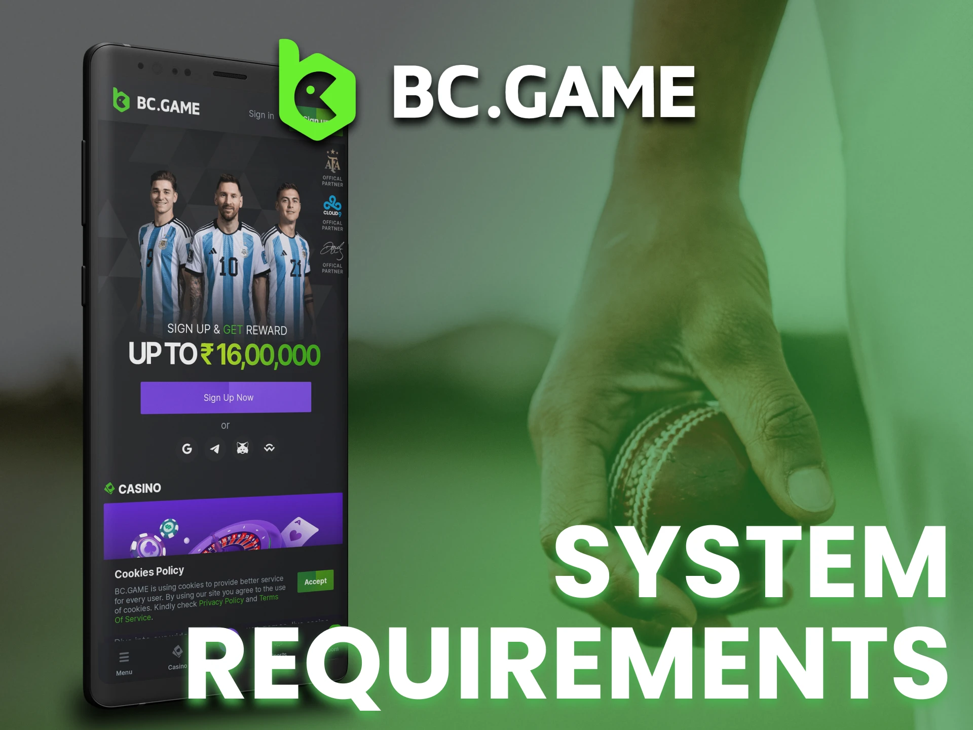 Check app requirements before installing BC Game app.