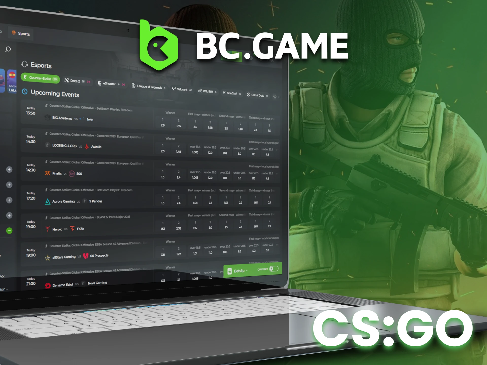 Bet on most intense esports dicipline at BC Game.