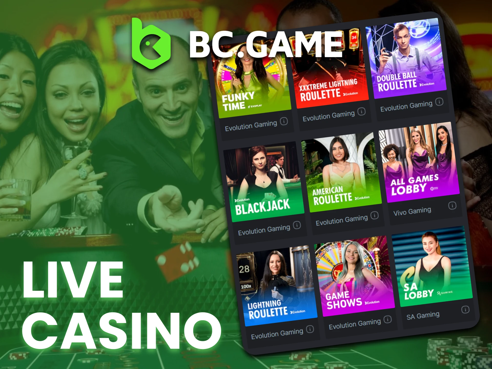 Start playing casino at BC Game.