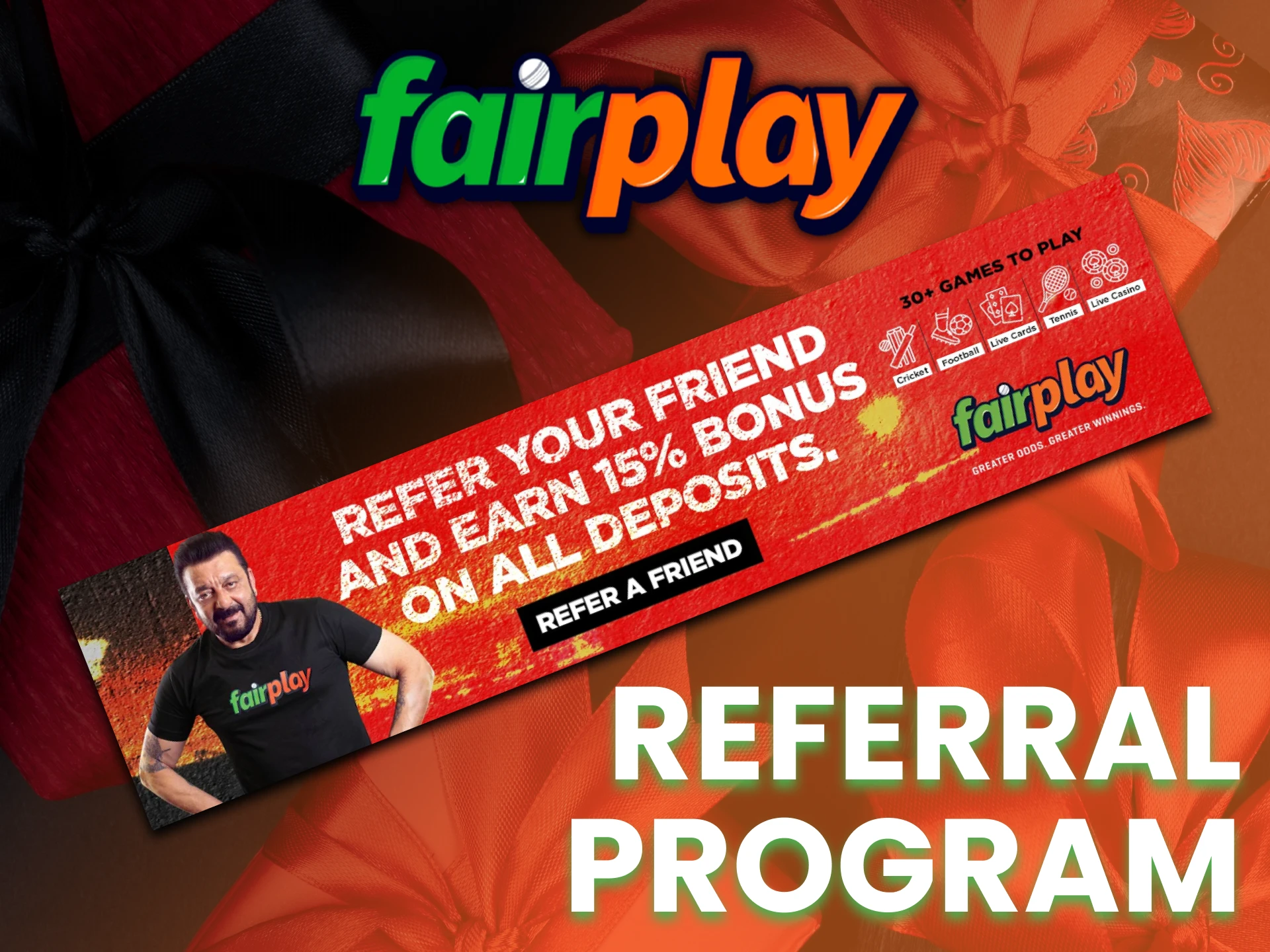 Invite your friends to Fairplay and get bonuses.