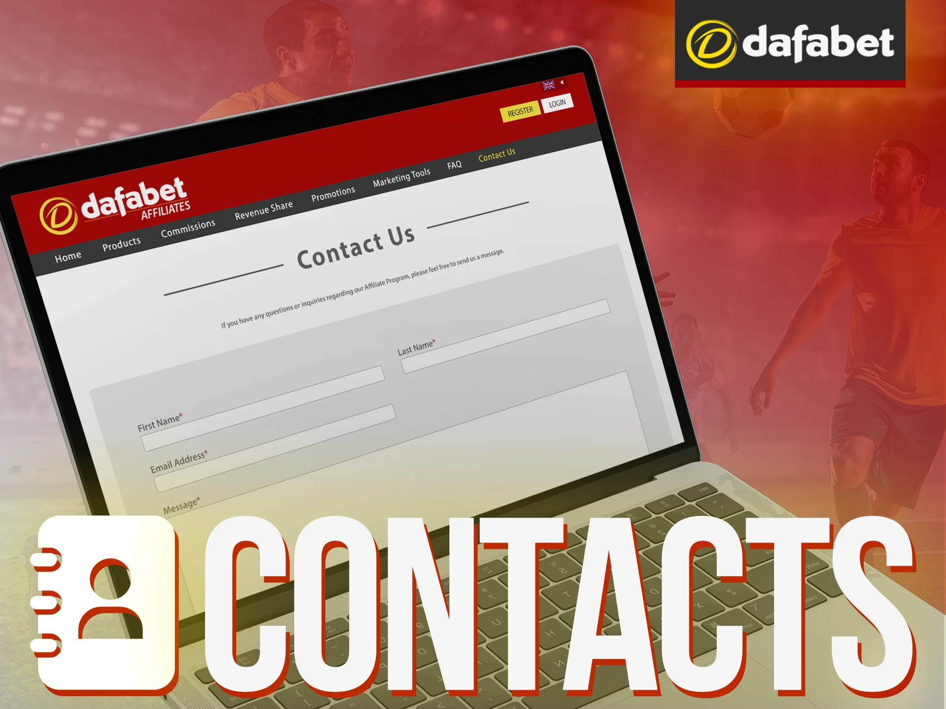 Search for Dafabet contacts for contacting the support.
