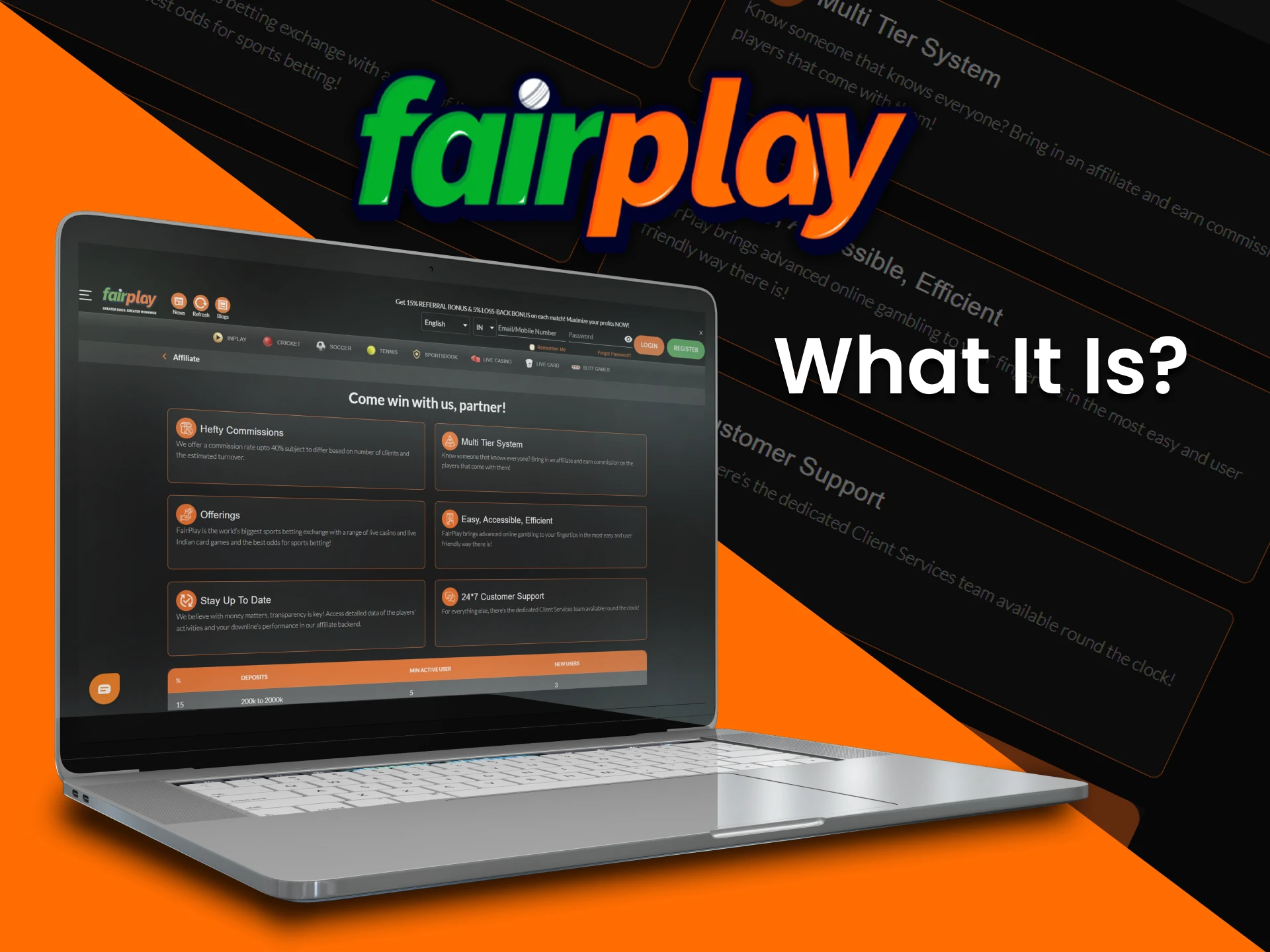 Fairplay affiliate program allows you to invite friends.