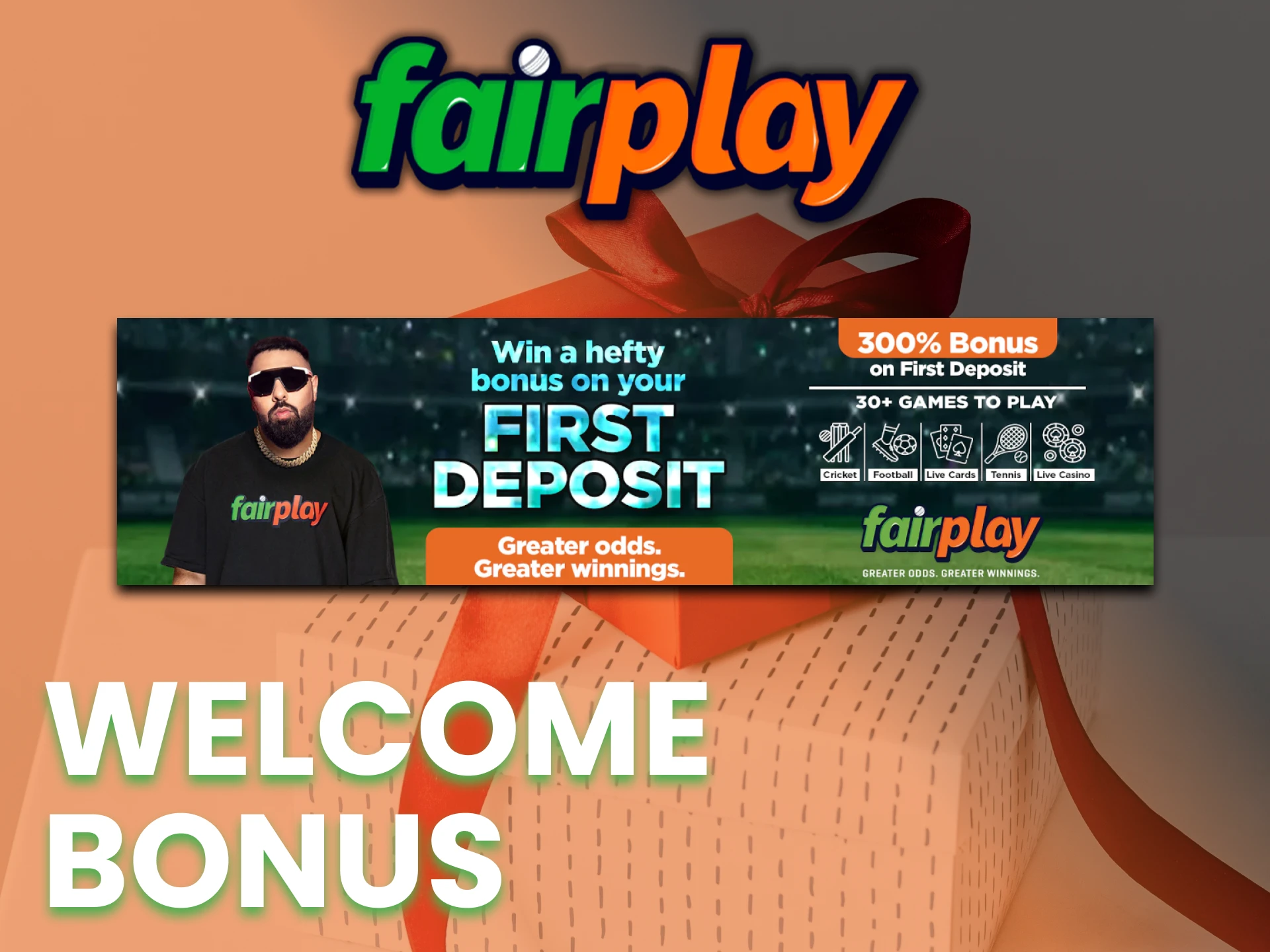Make first deposit after registration and get your Fairplay welcome bonus.