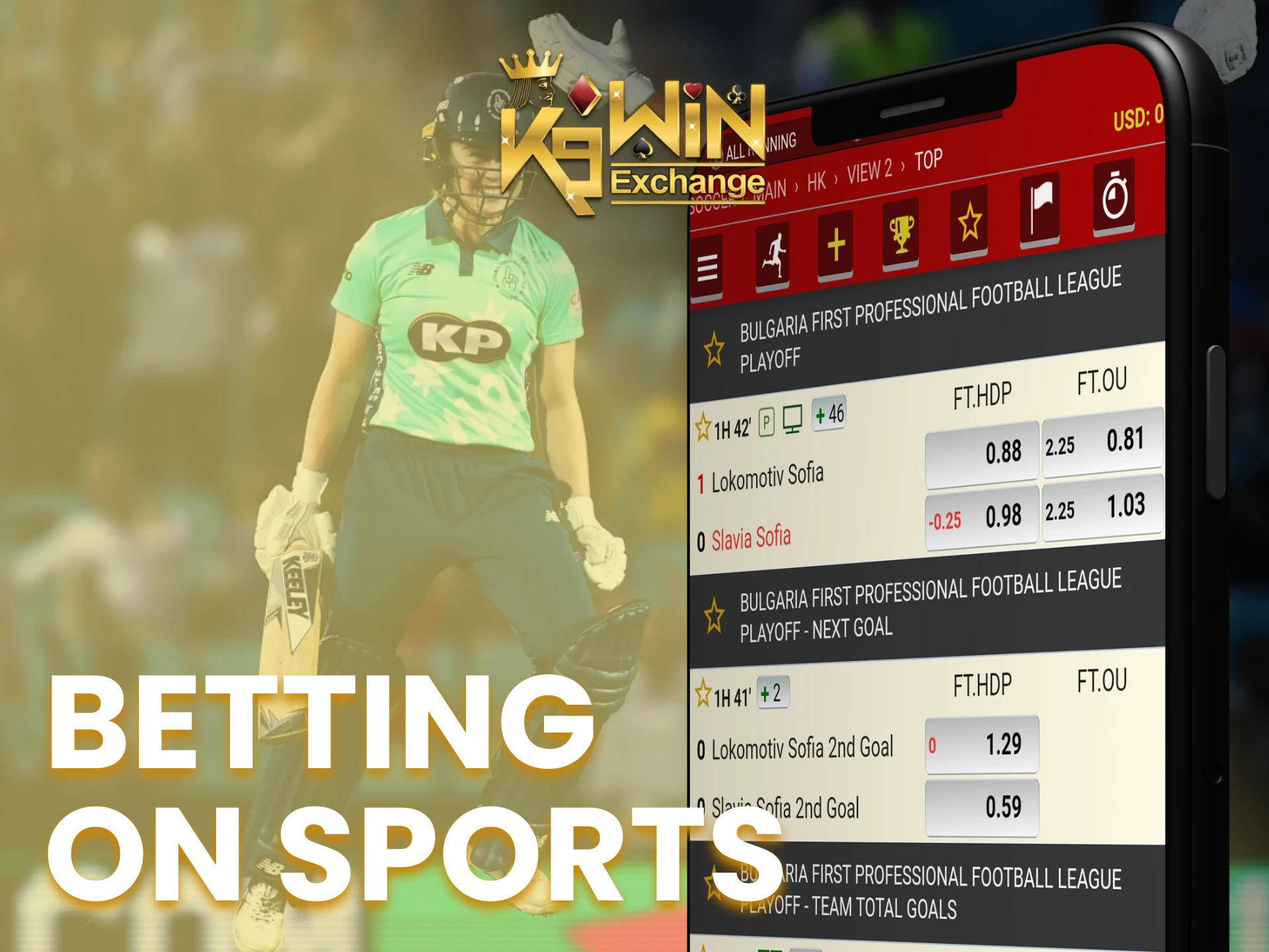 Make bets on sports quicker with the K9Win app.