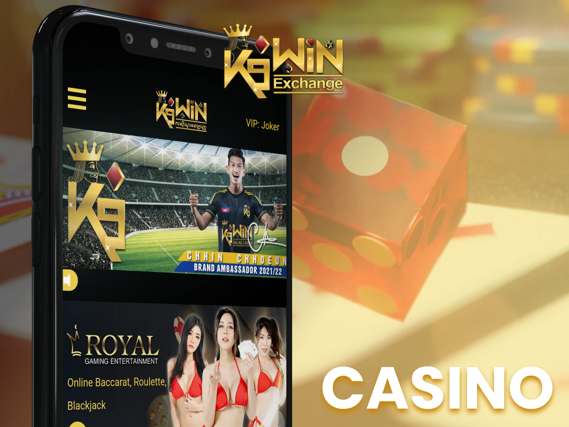 Play casino games in the K9Win app.