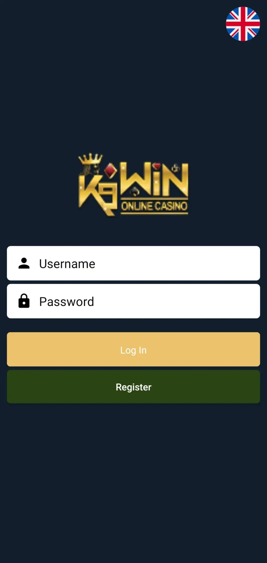 Make a new K9Win account in the app.