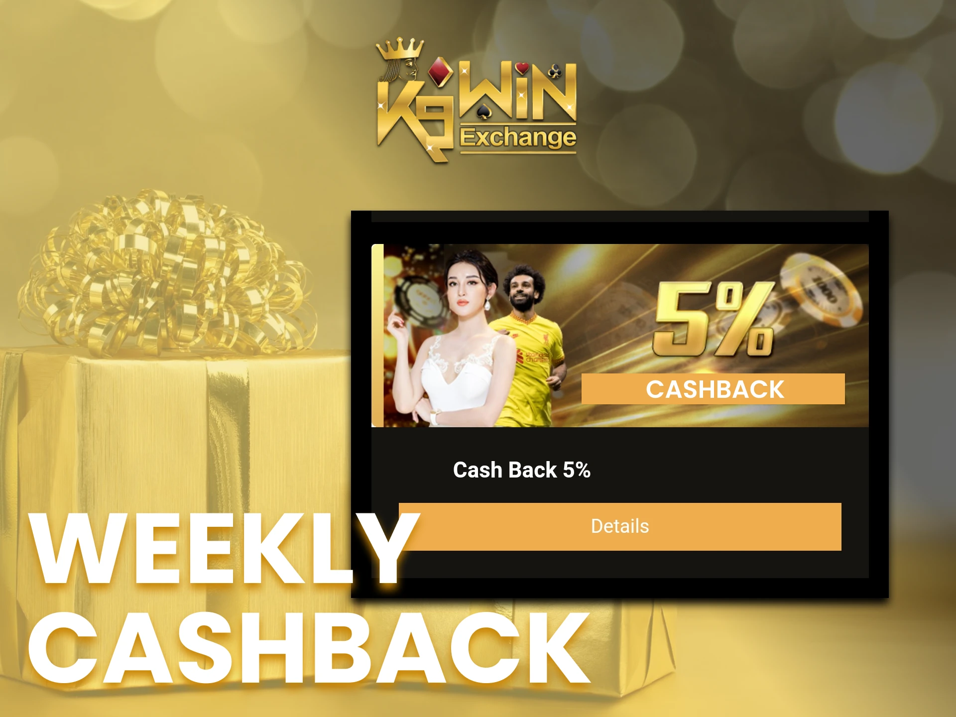 Get your money back with the K9Win weekly cashback.