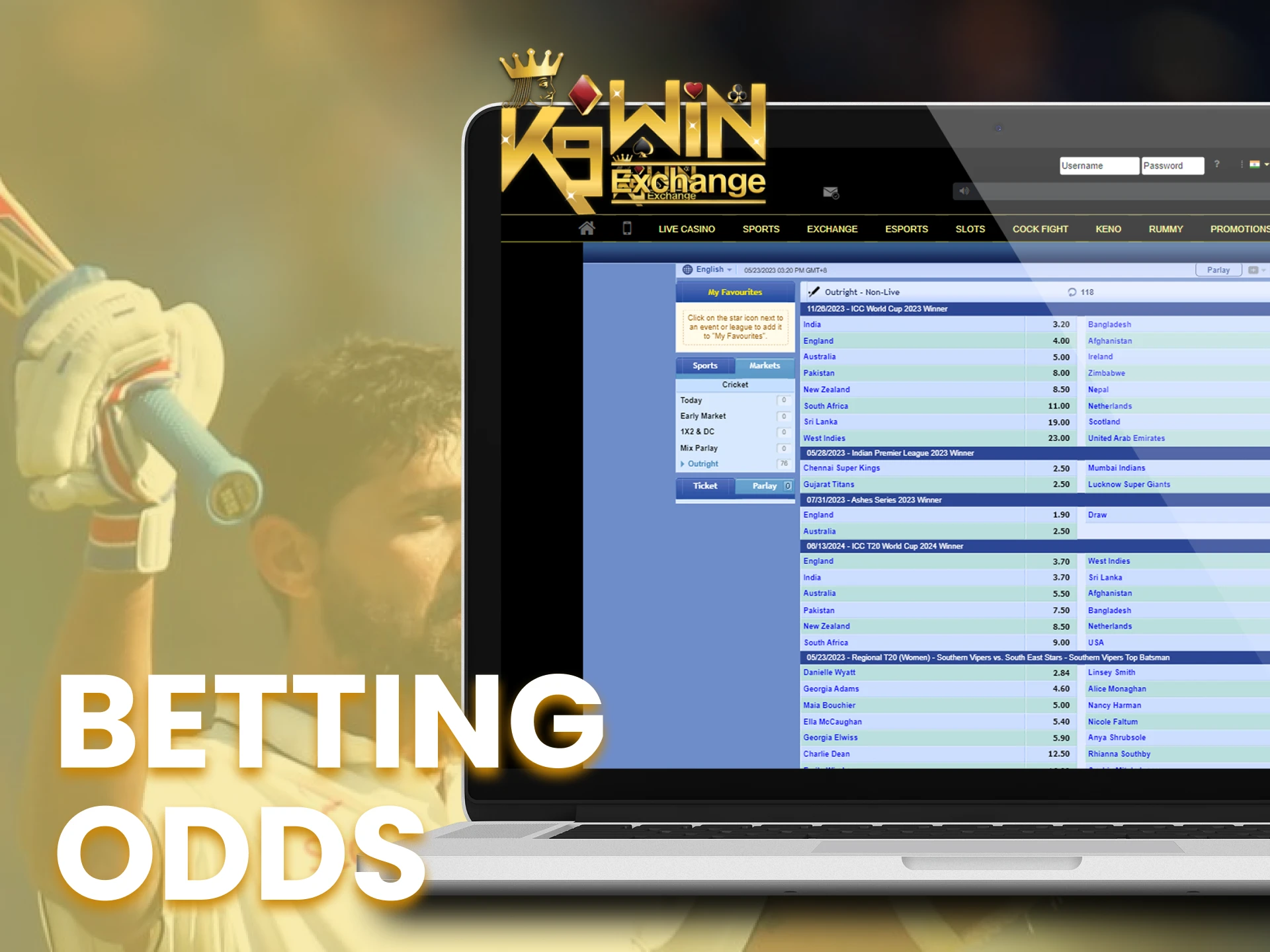 Calculate odds on the K9Win special page before making a new bet.