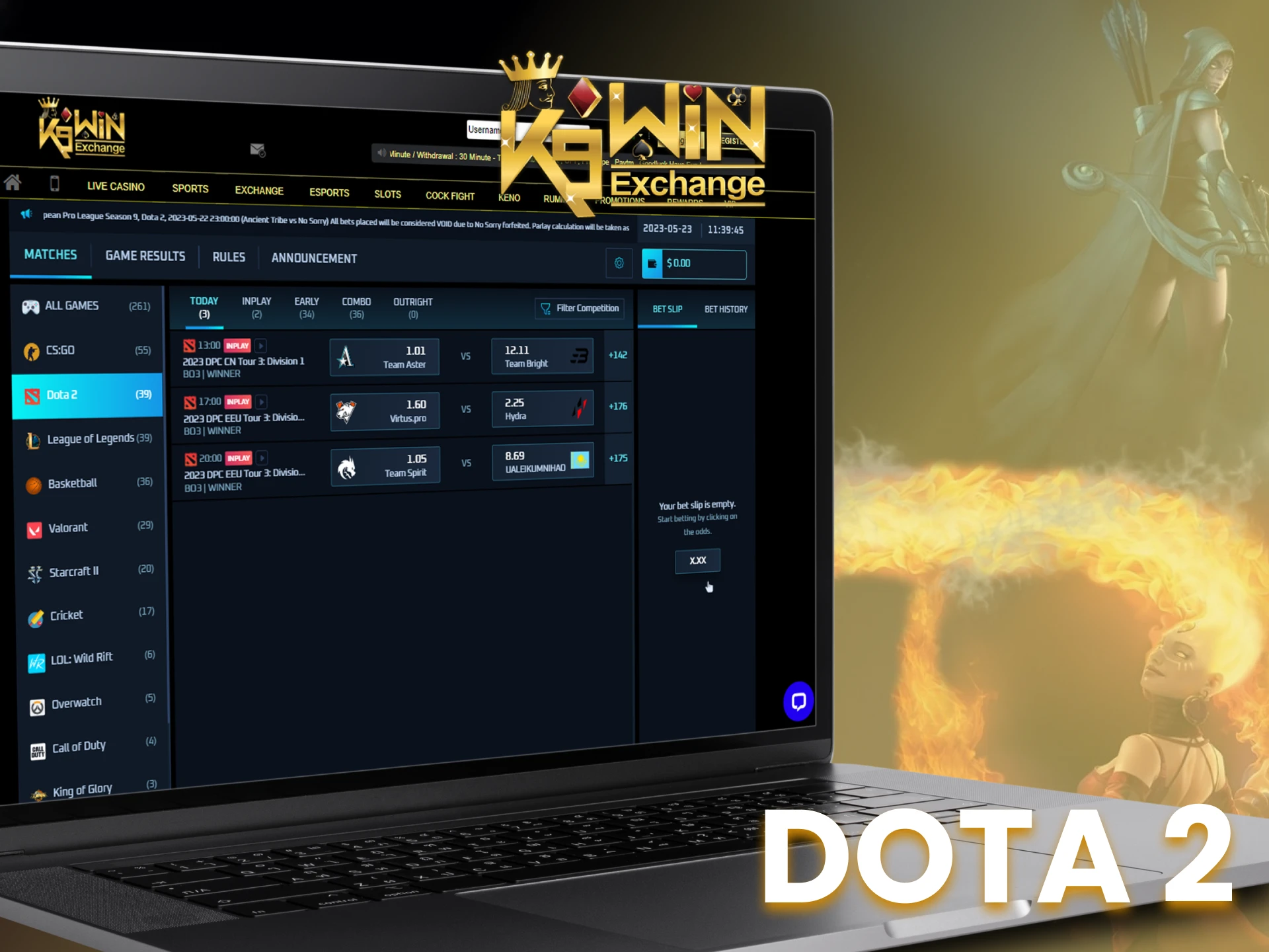 Check out the biggest Dota 2 tournaments on K9Win.