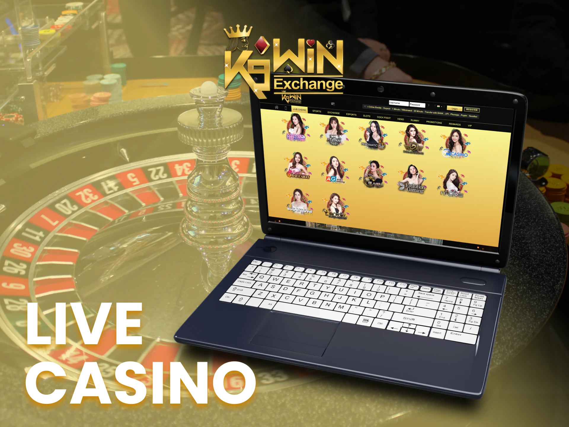 Play the K9Win casino games with real people.