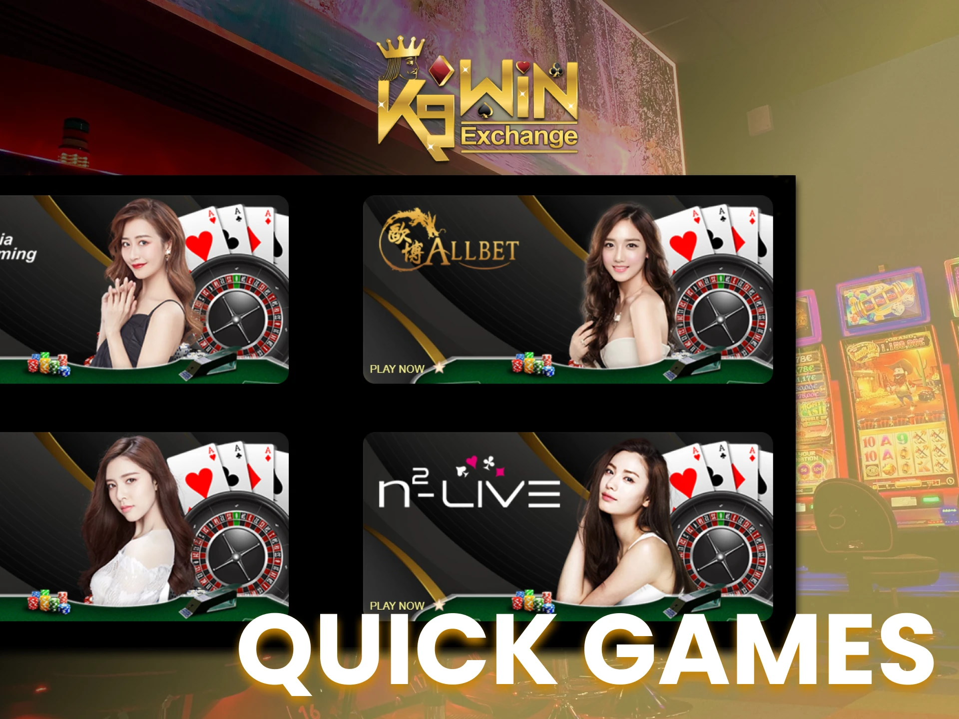Play quick games on the special K9Win casino page.