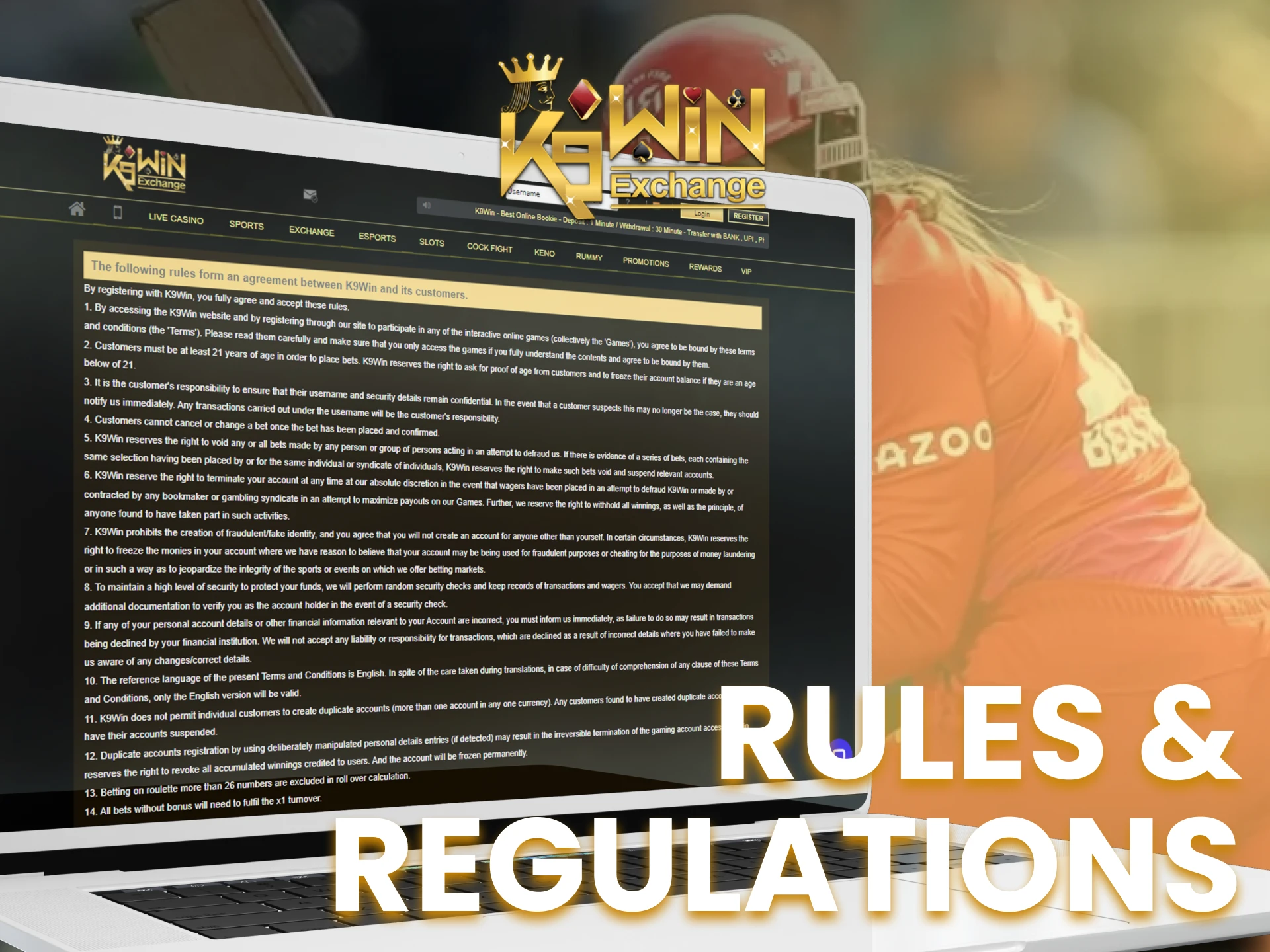 Read the K9Win rules before making a new bet.