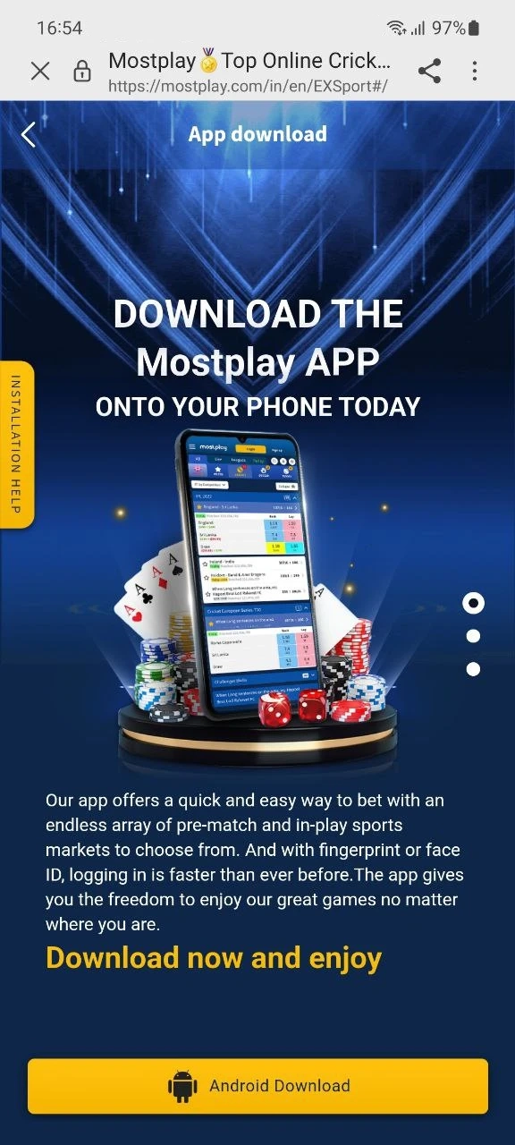 Download the Mostplay app on the download page.
