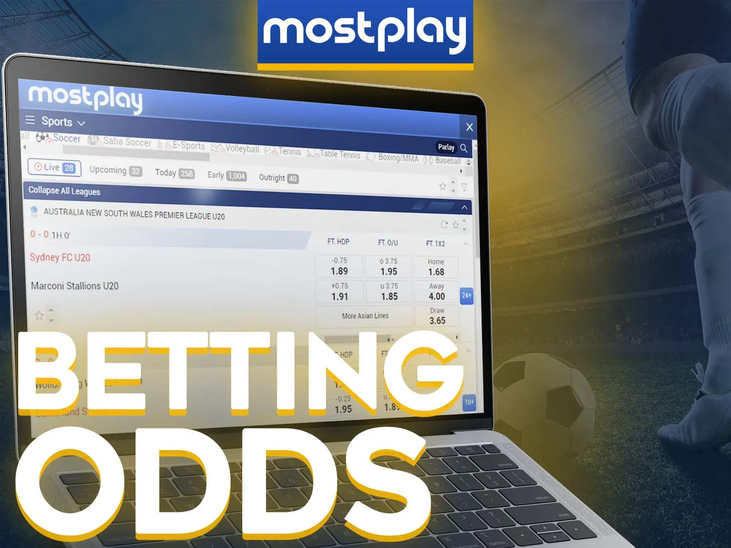 Calculate odds on the special Mostplay page before placing a new bet.