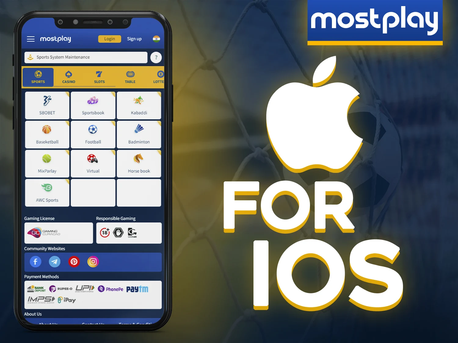 Install the Mostplay app on your iOS device.
