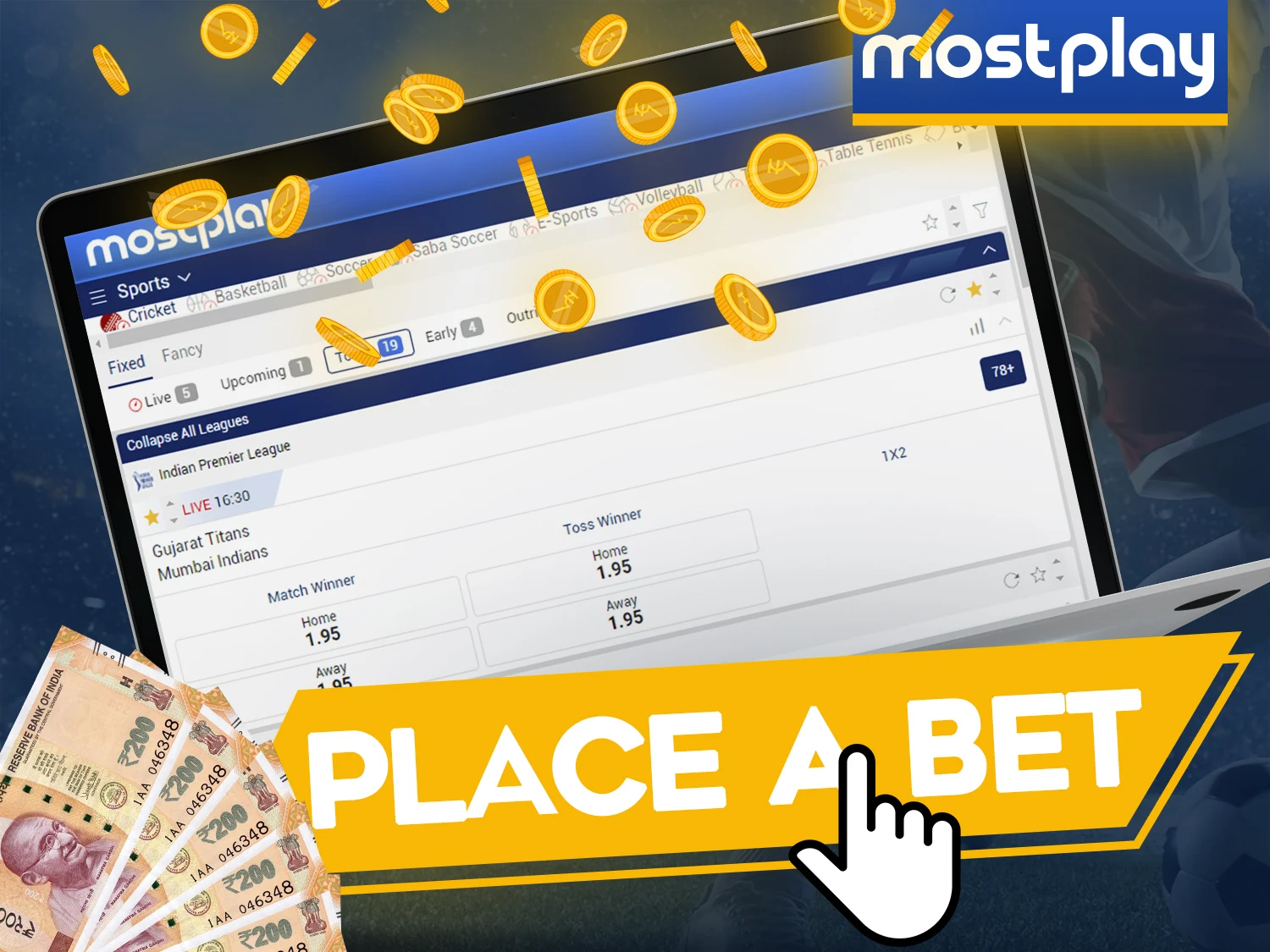 It's easy to place a bet at Mostplay.