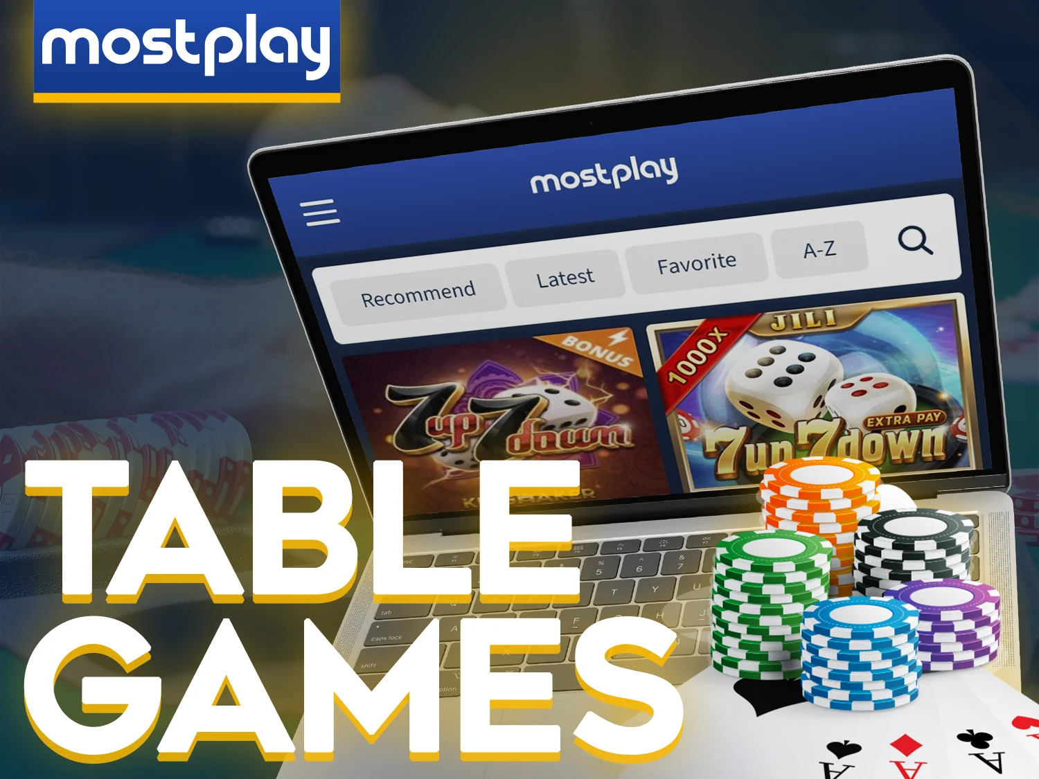 Play a variety of table games at the Mostplay casino.