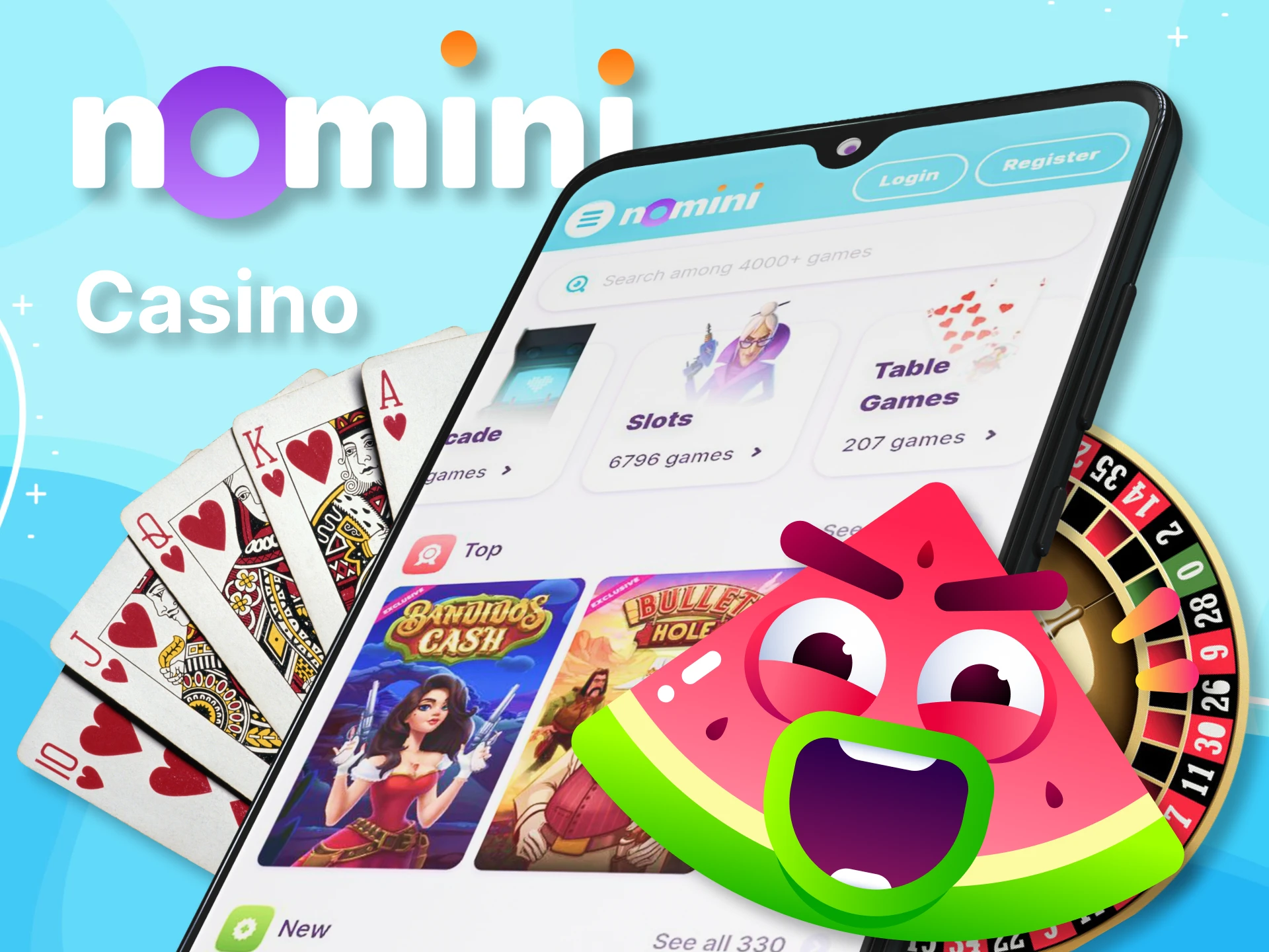 Be sure to visit the casino section of the Nomini app to play.