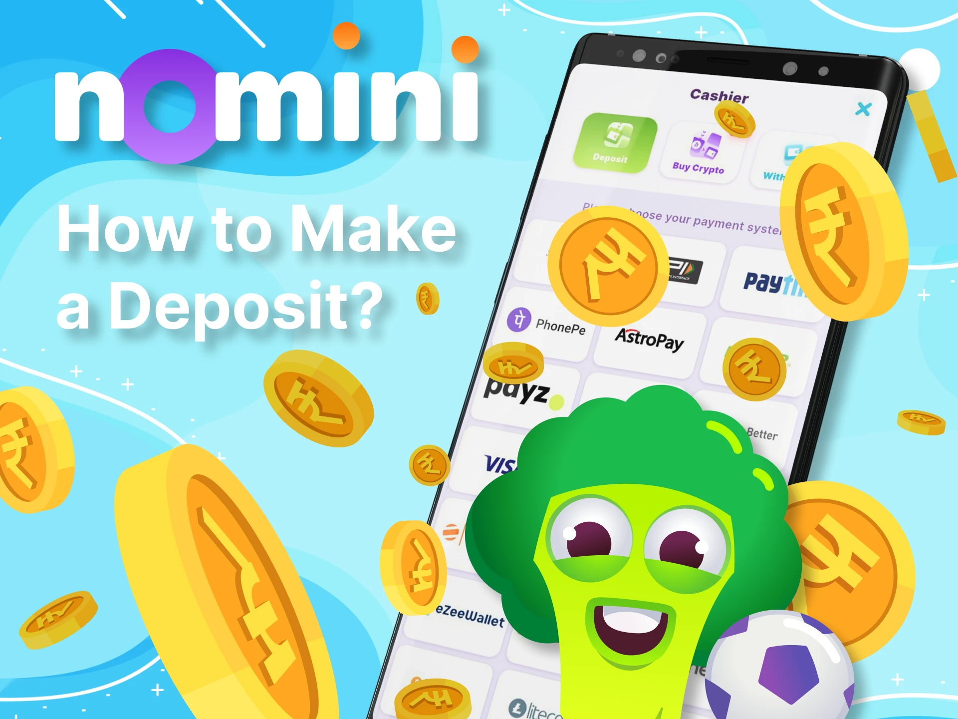 Follow the instructions to deposit your Nomini app account.