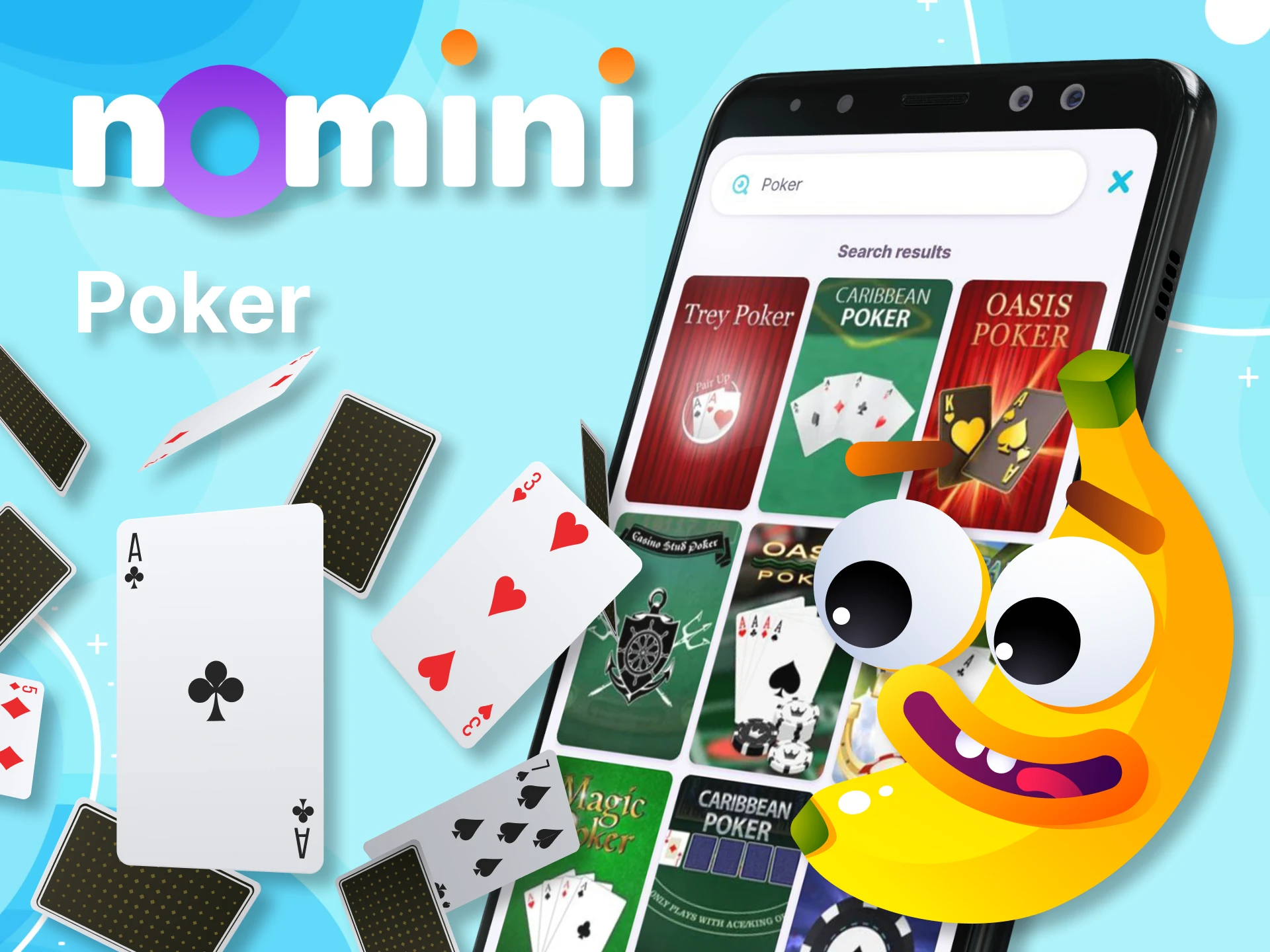 Play poker in the Nomini app.
