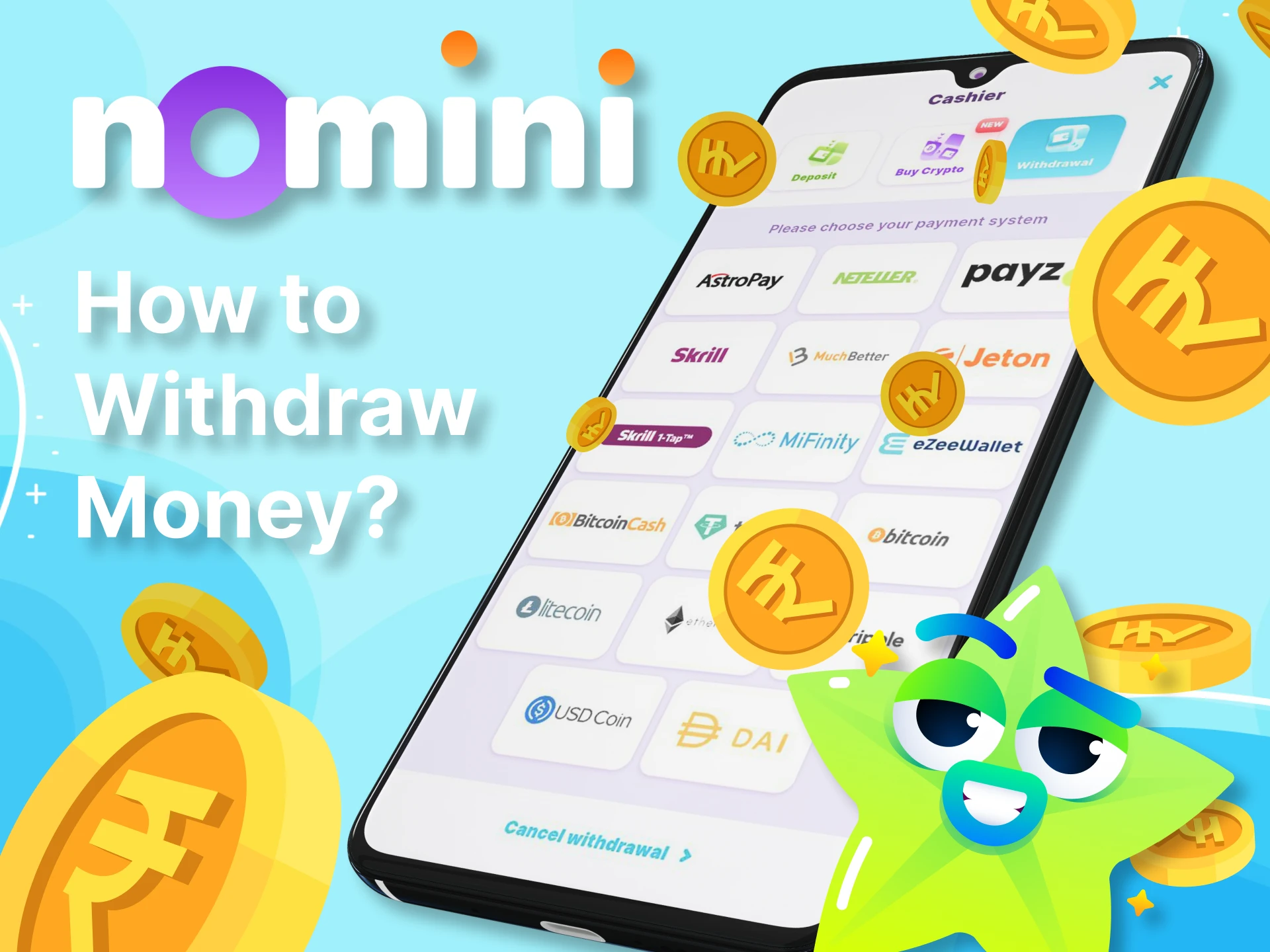 Find out how easy it is to withdraw your winnings on the Nomini app.
