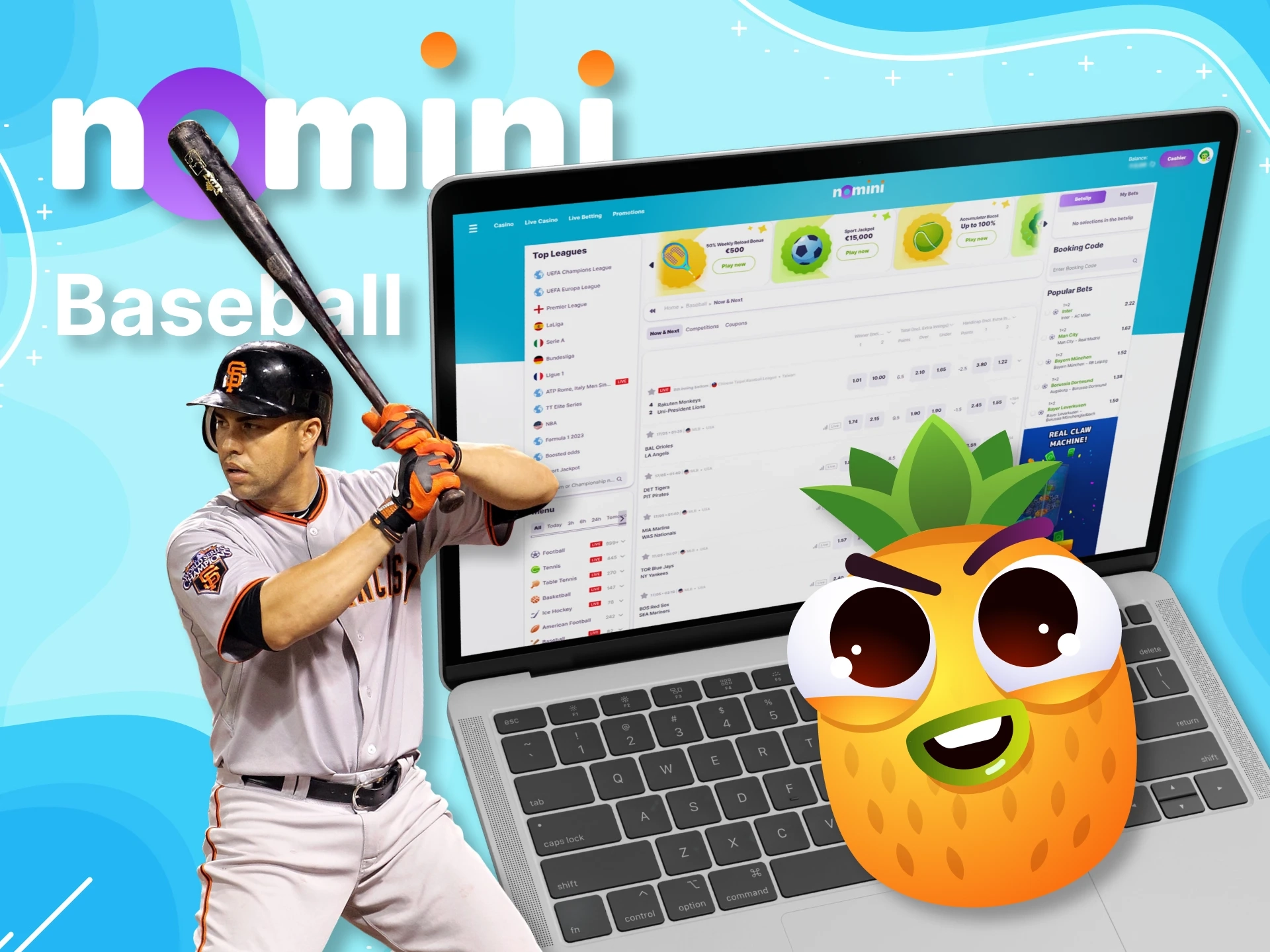 Bet on baseball games with Nomini.
