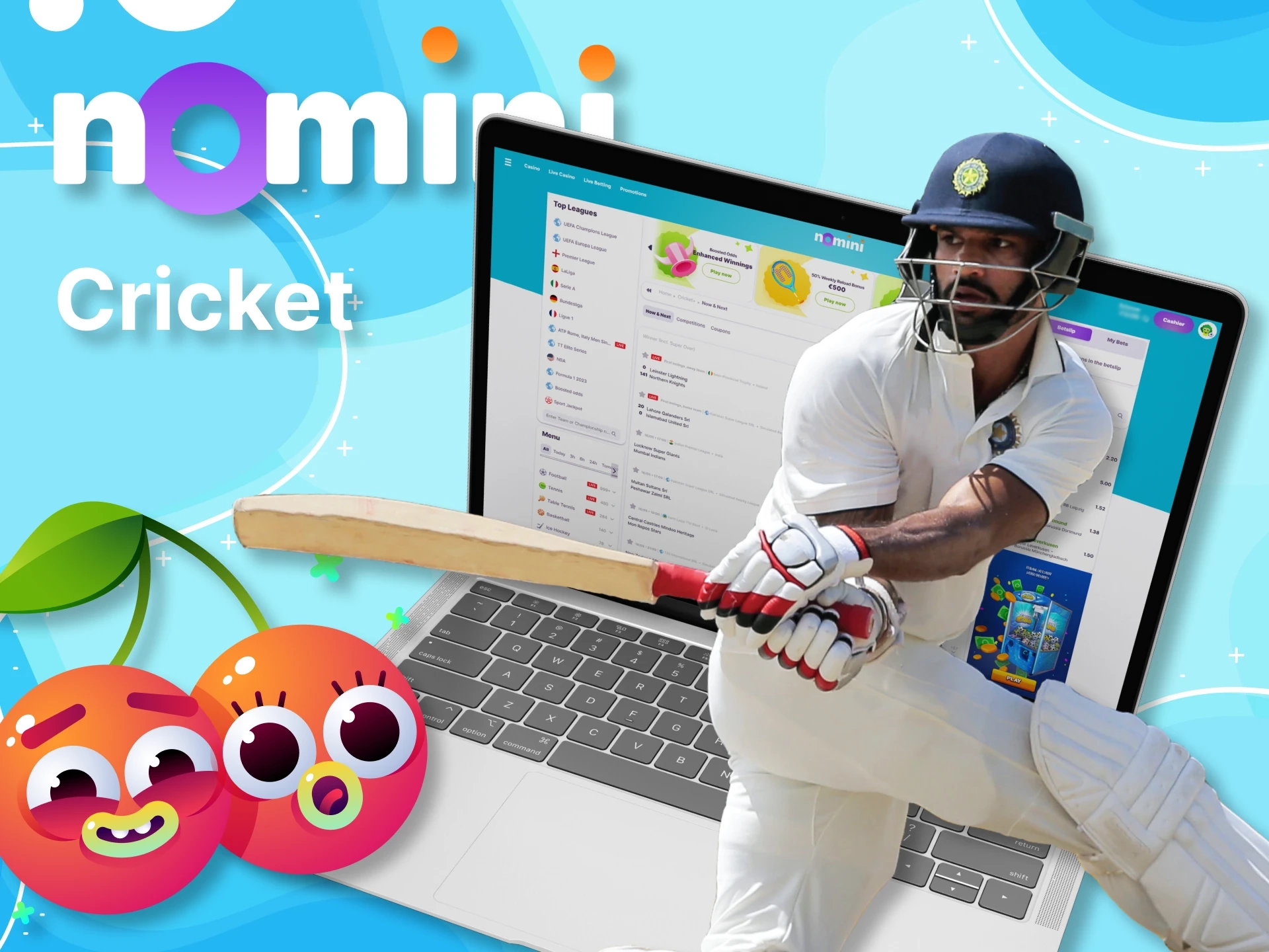 At Nomini, place your cricket bets.