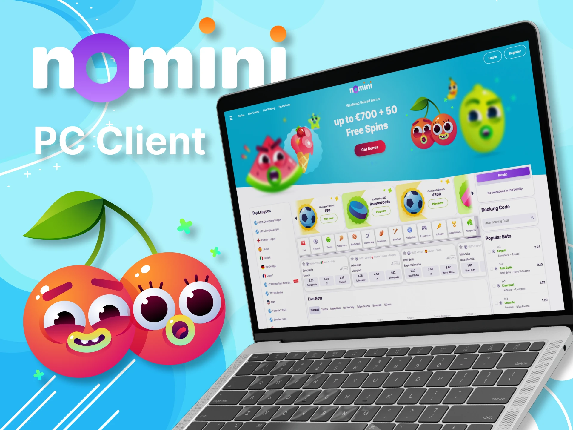 Play casinos and bet on sports on your personal computer with Nomini.