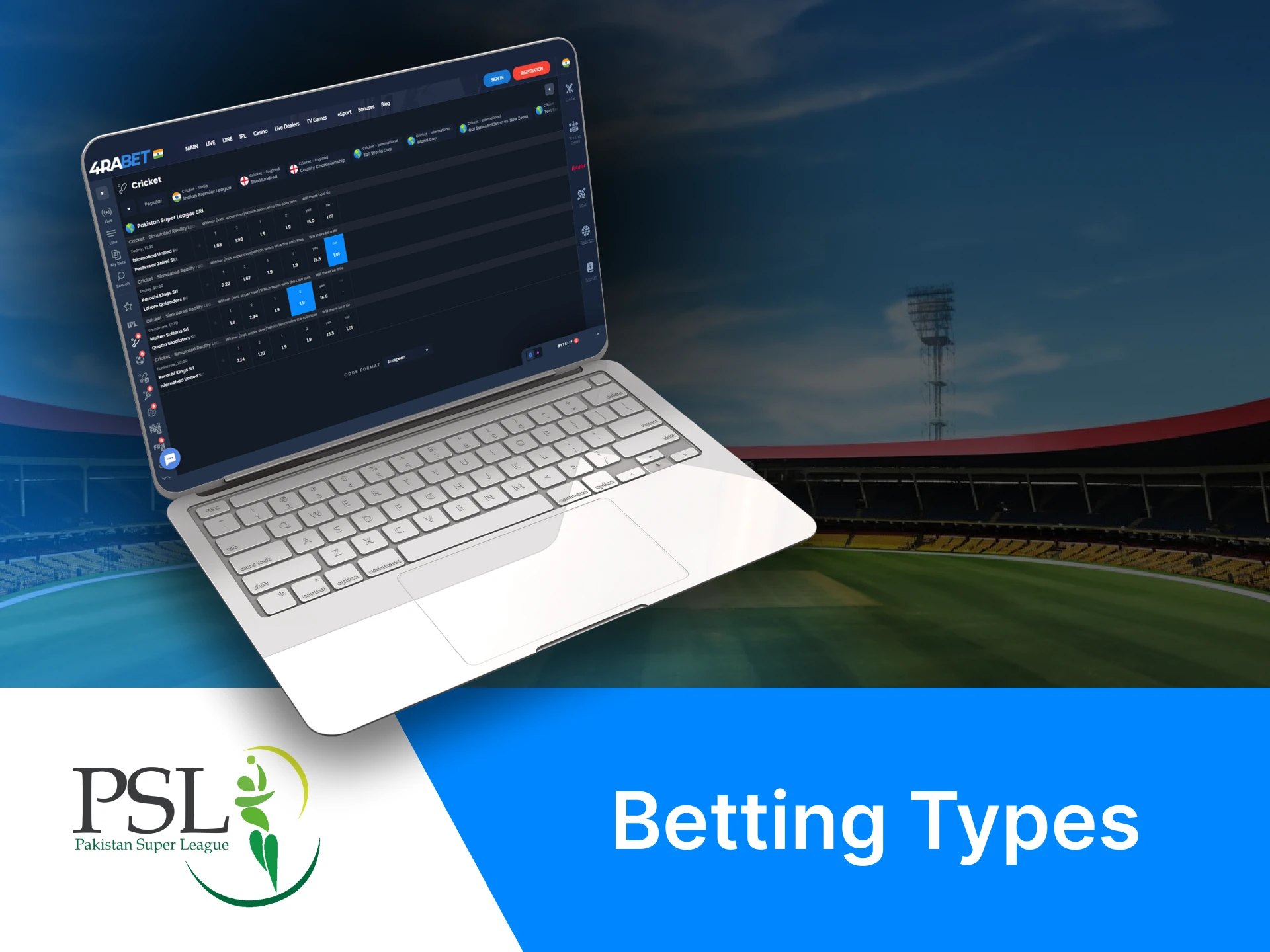 On the betting sites, you can combine different types of bets for PSL.