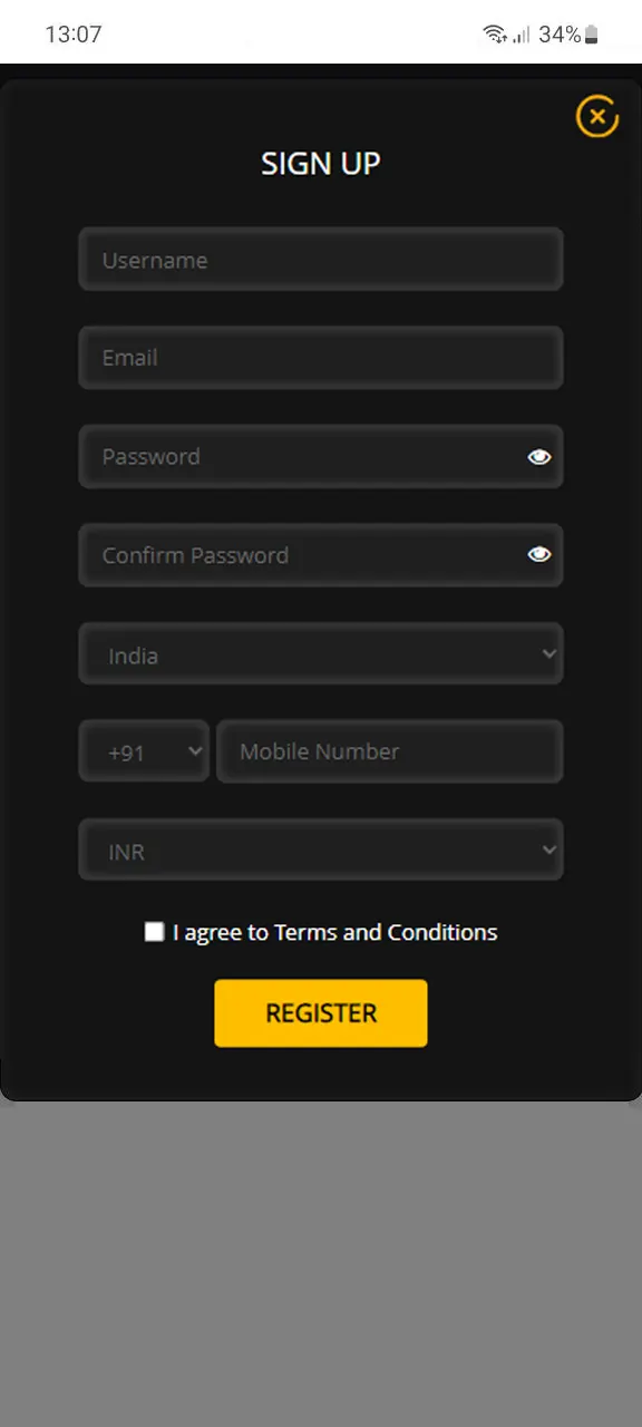 Click on registration button.