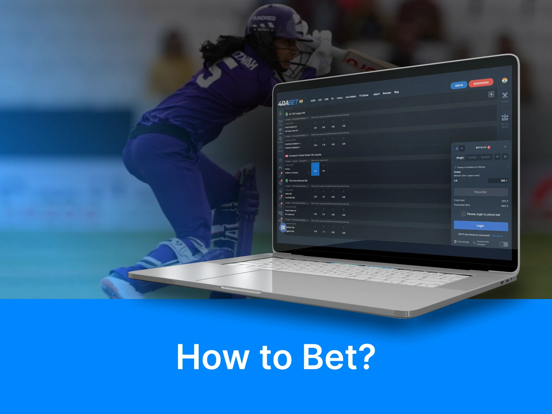Make your The Hundred bet on special page on the website.