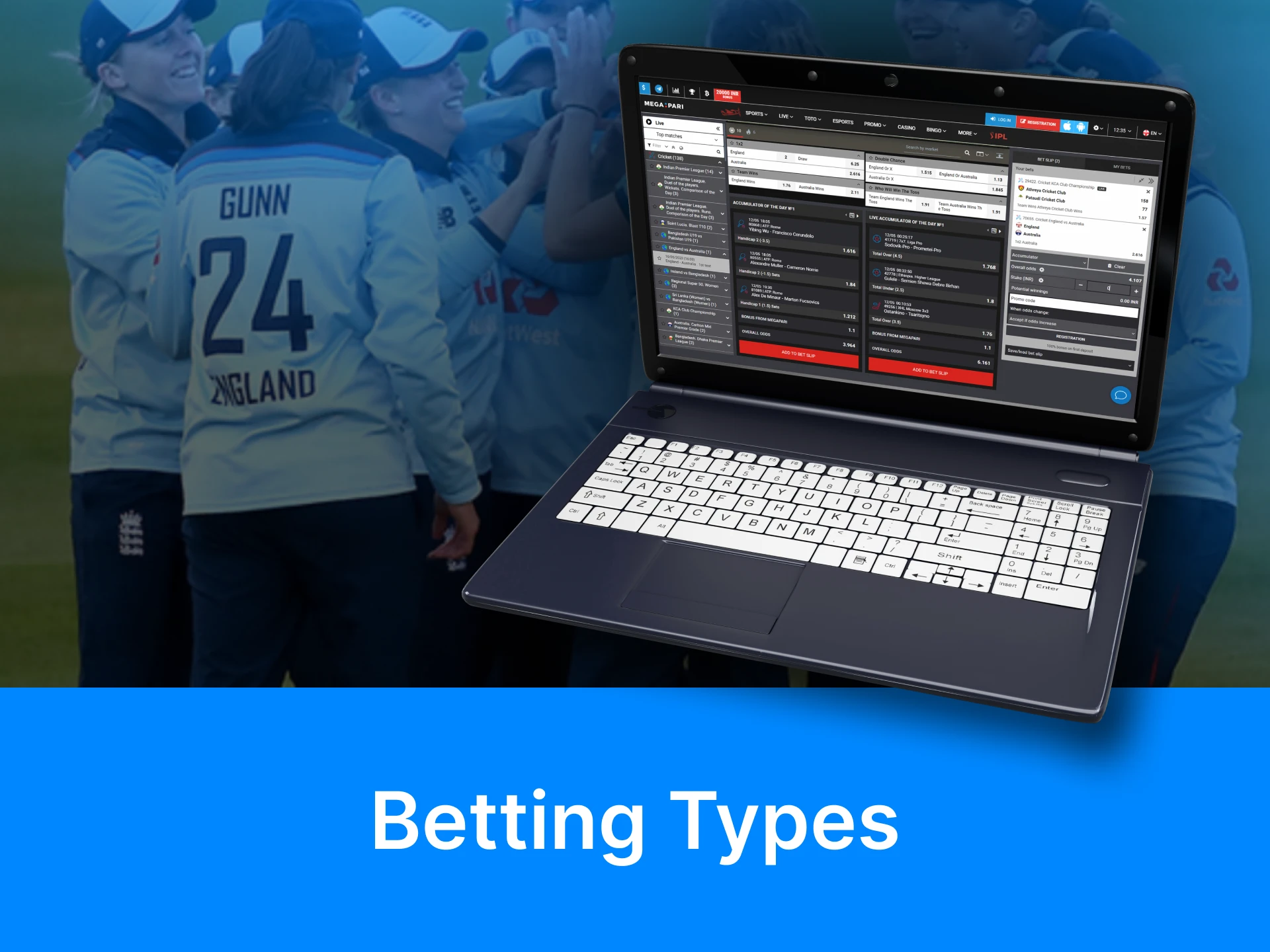 On betting sites, you can place different types of bets on Women's Ashes matches.