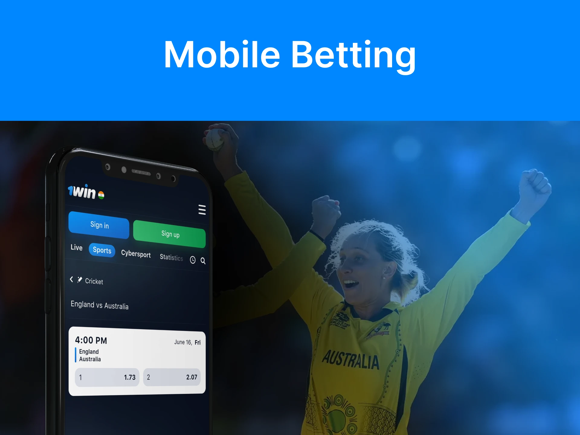 You can place bets on Women's Ashes in betting apps.