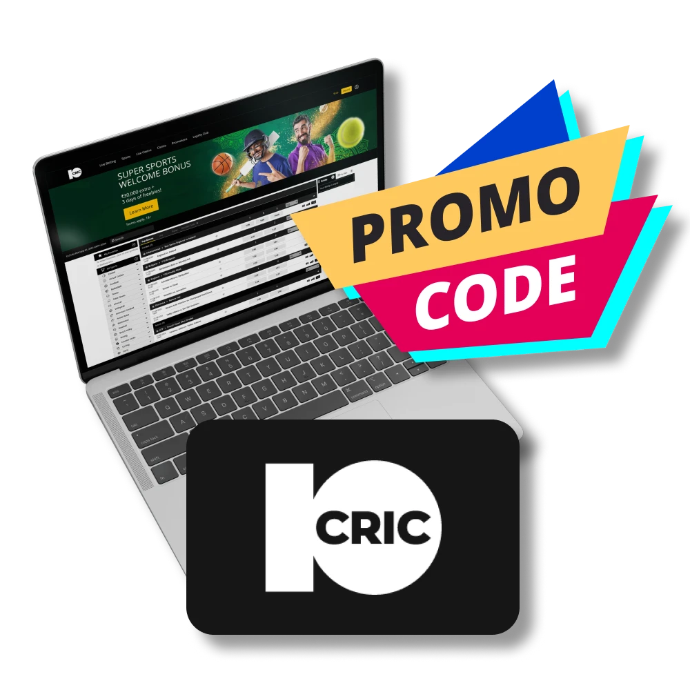 Use a special promo code from 10cric.