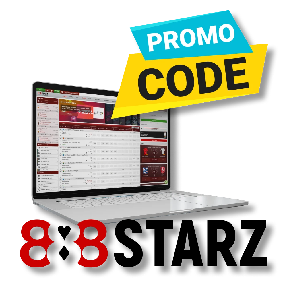 Use a special promo code from 888Starz, get more benefits.