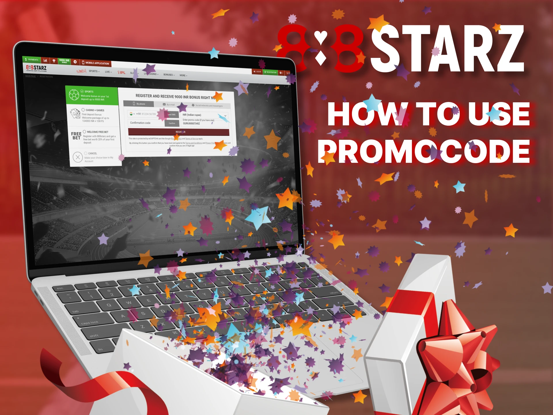 Use these instructions to get the benefits of 888Starz promo code.