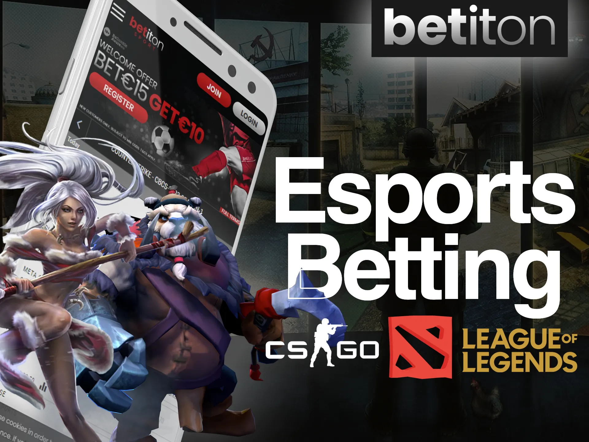 Bet on popular esports in the Betiton app.