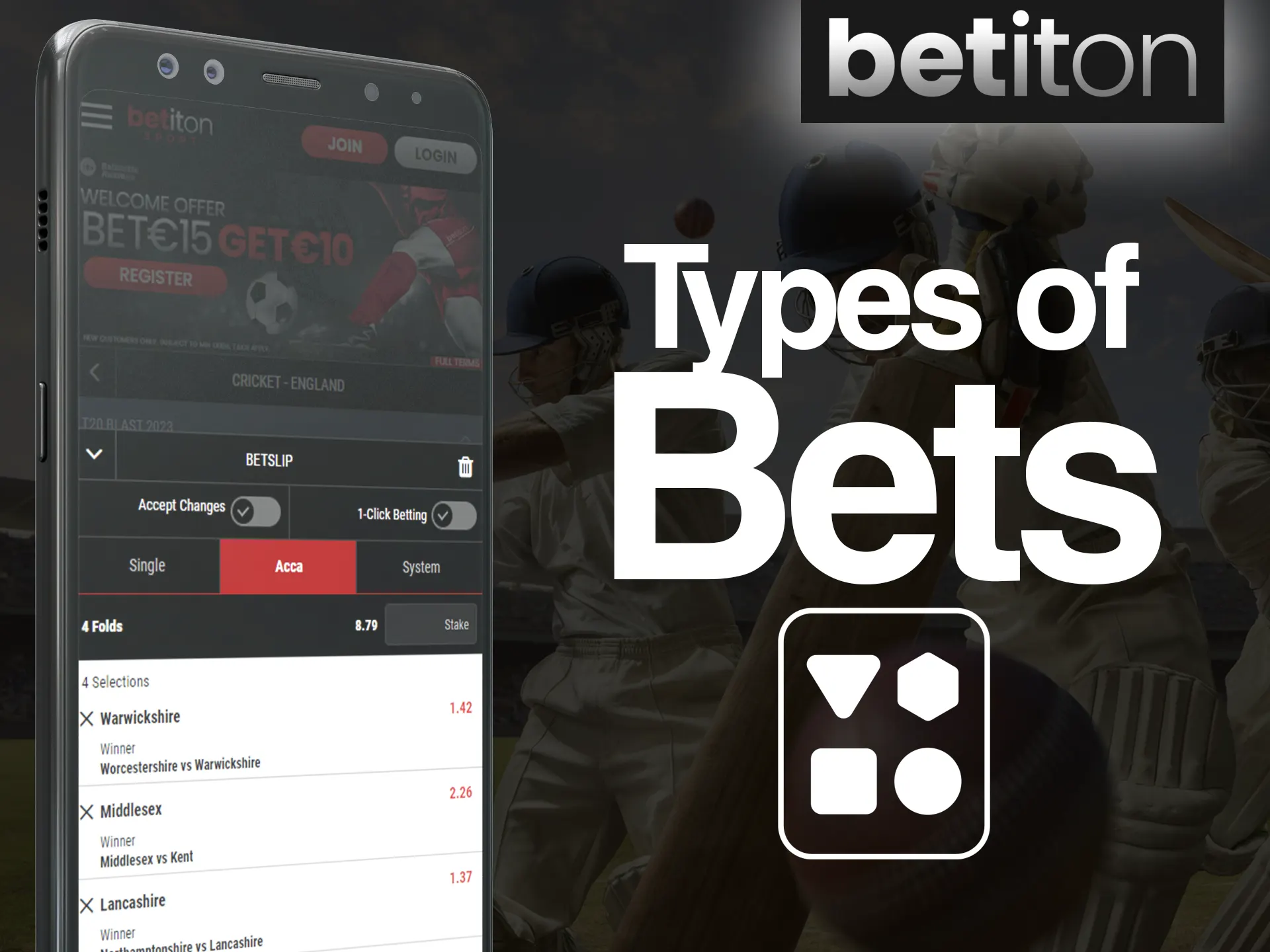 Learn more about different bet types in the Betiton app.