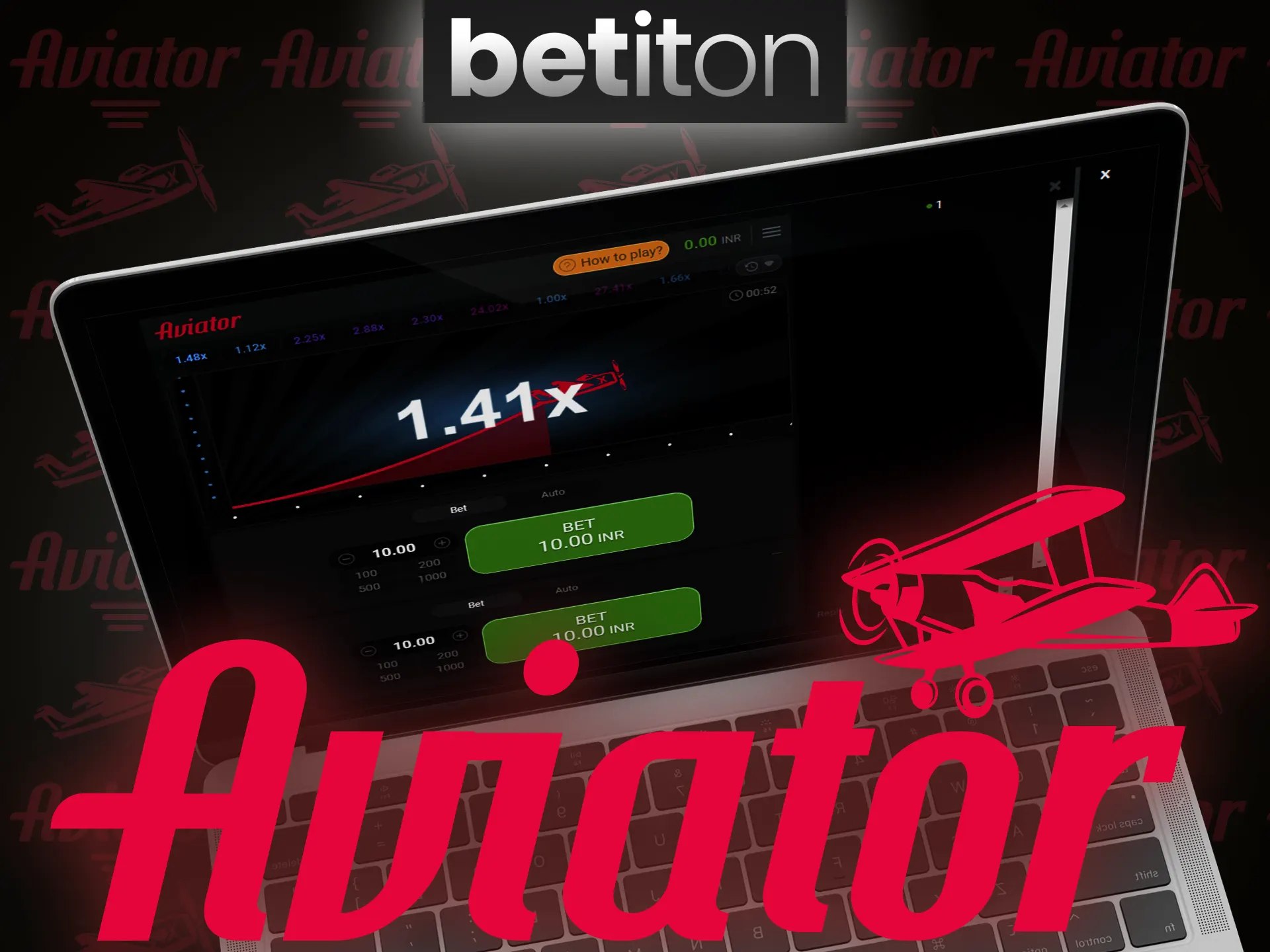 Play Aviator game at the Betiton casino.