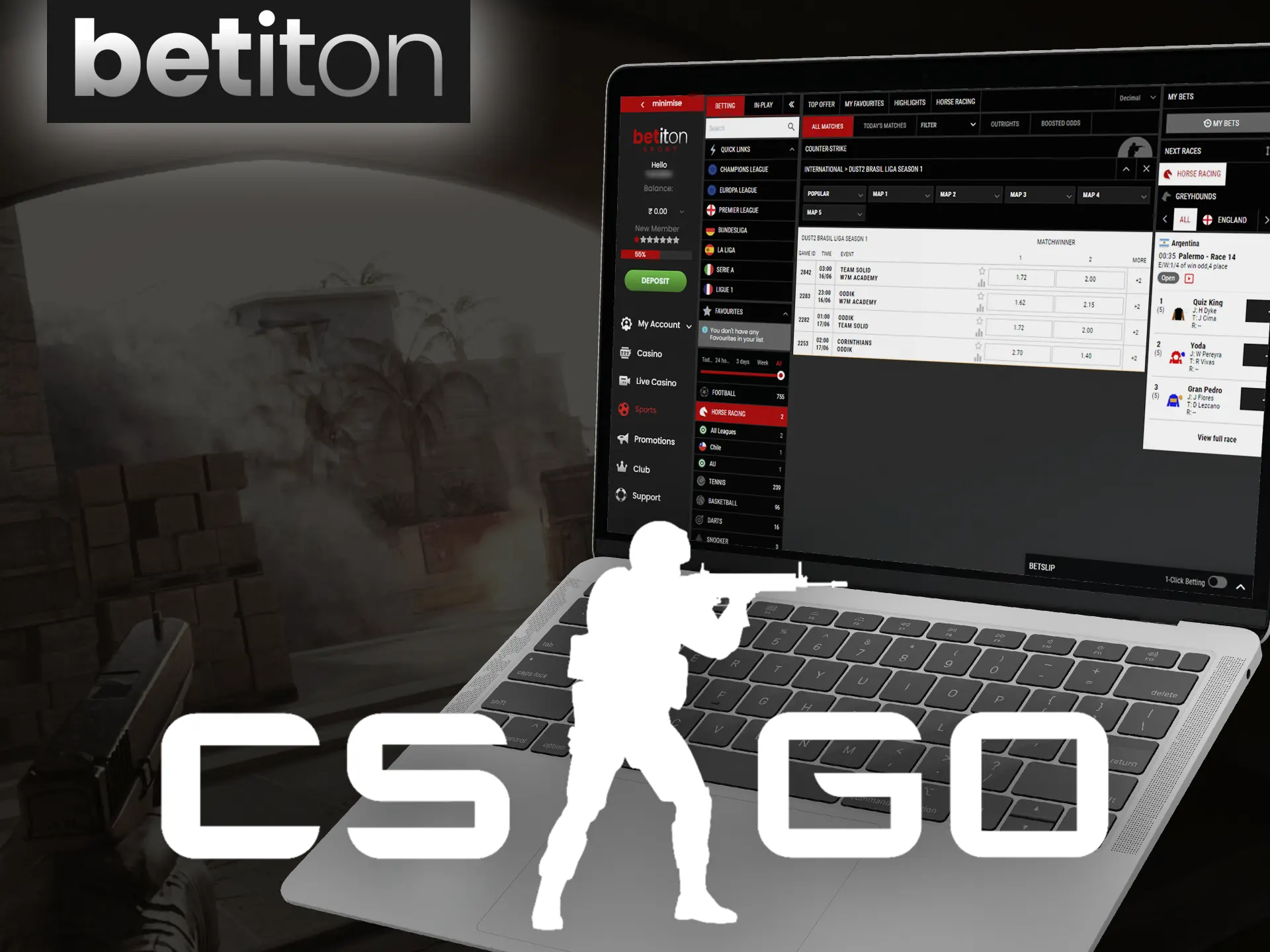 Win money by betting on the most popular esports at the Betiton.