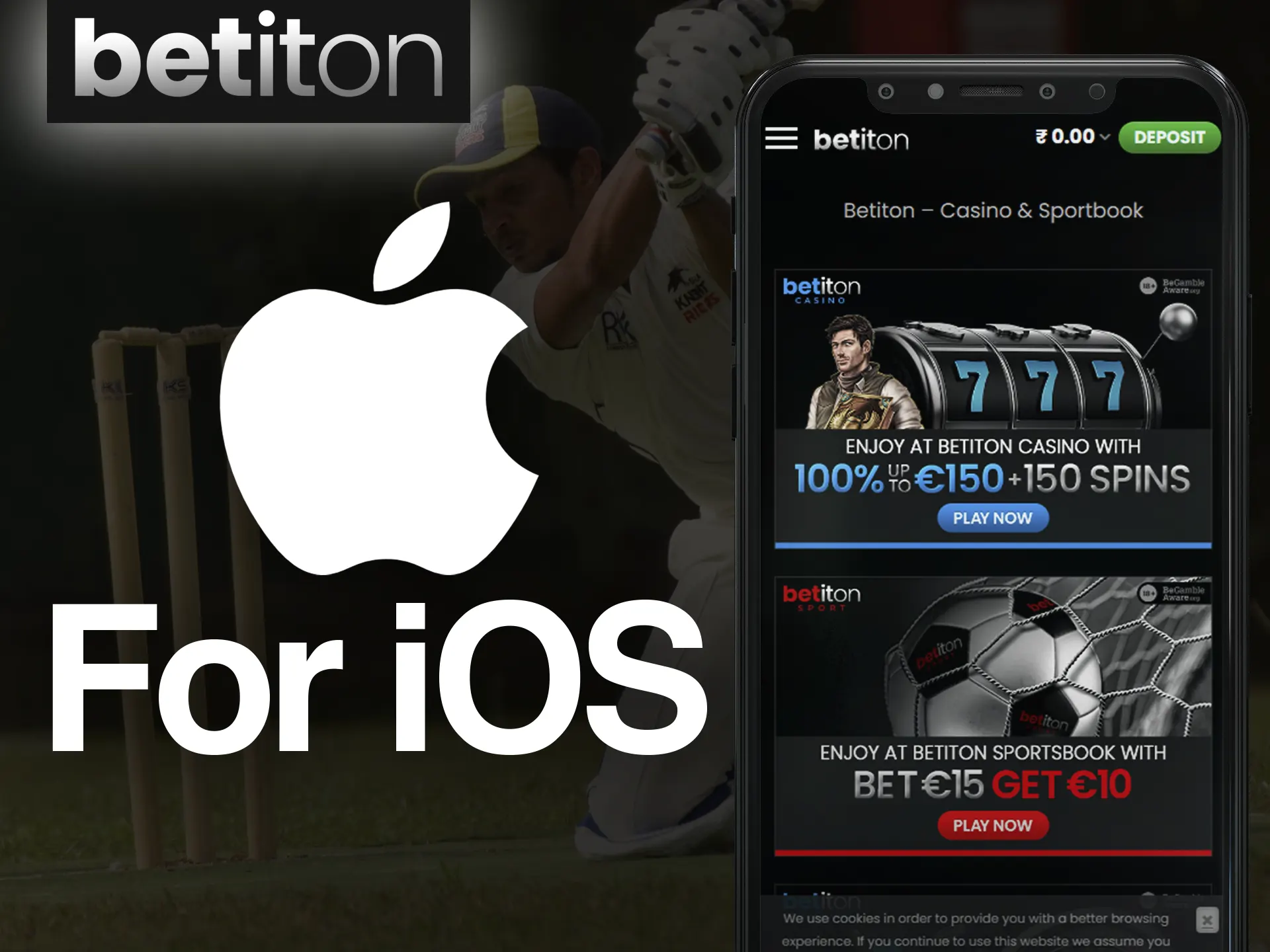 Search for the iOS Betiton app on a special page.