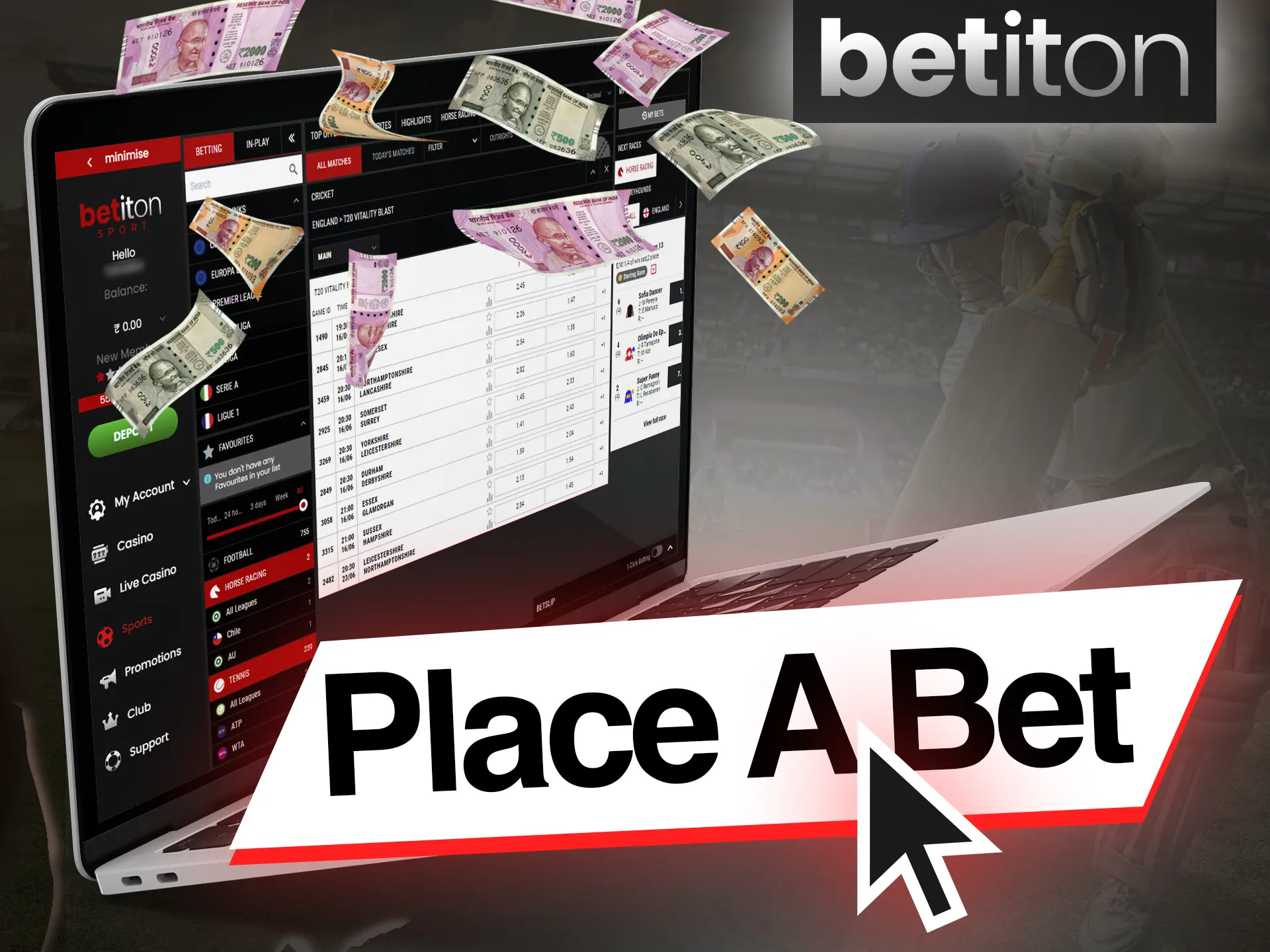 Place bets on sports easily on the Betiton sports page.