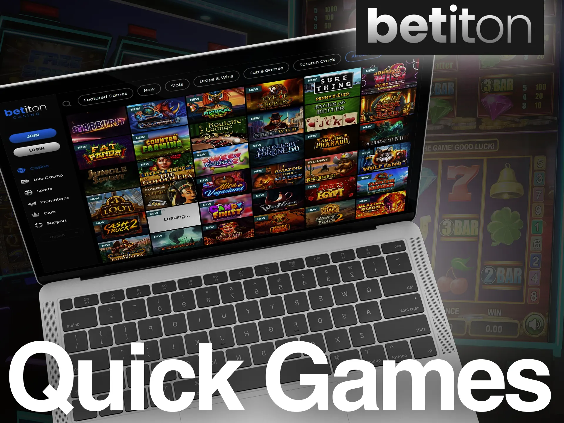 Play quick games and win money at the Betiton.