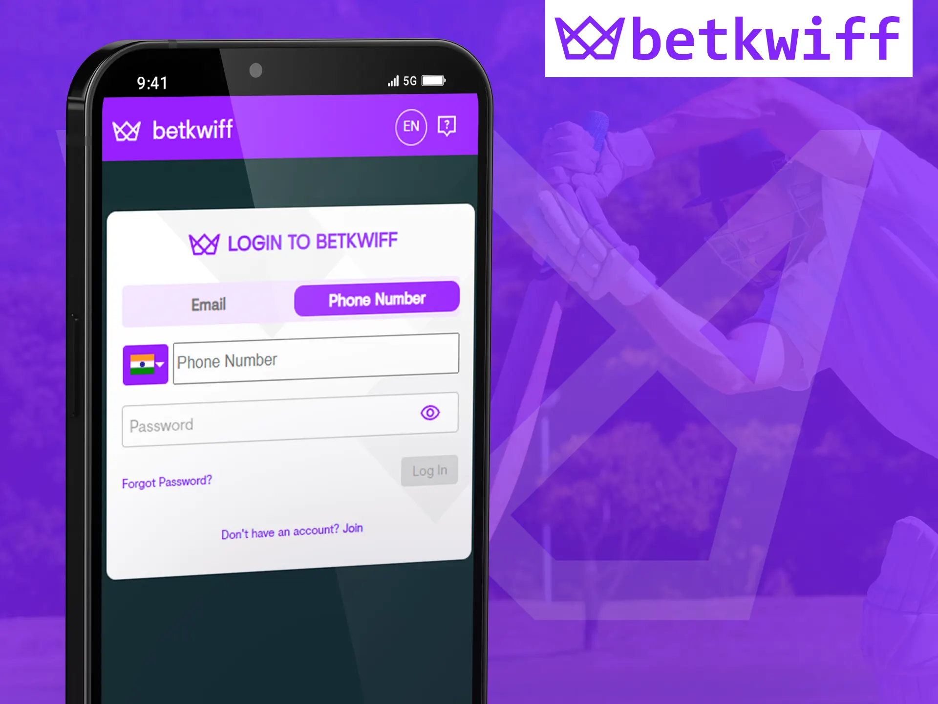 Log in to your Betkwiff app account.