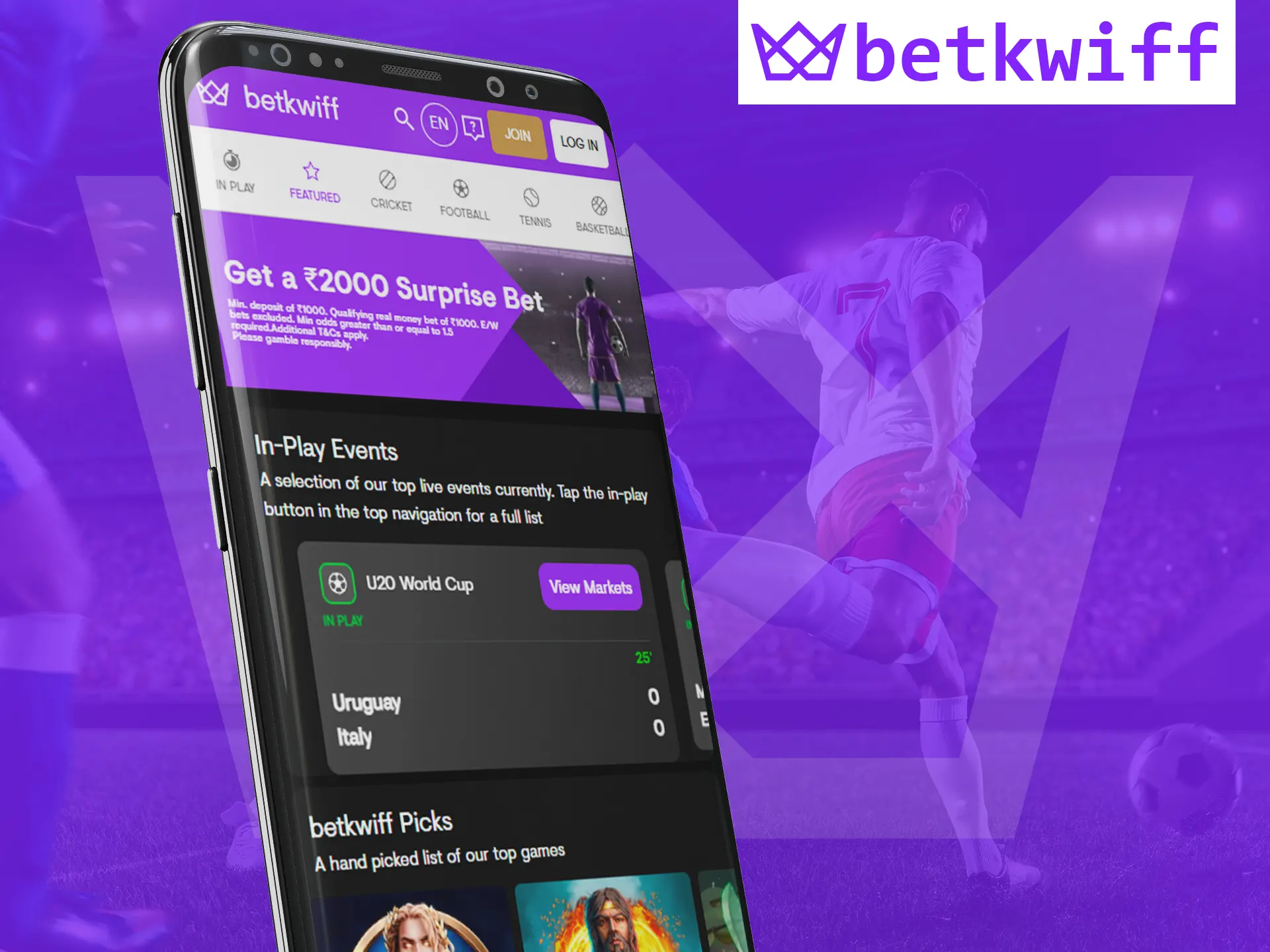 Visit the official mobile site of the Betkwiff.