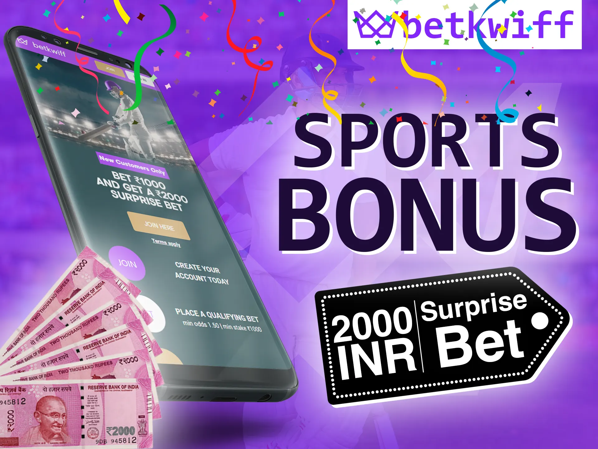 Betkwiff app offers its players a profitable bonus on sports betting.
