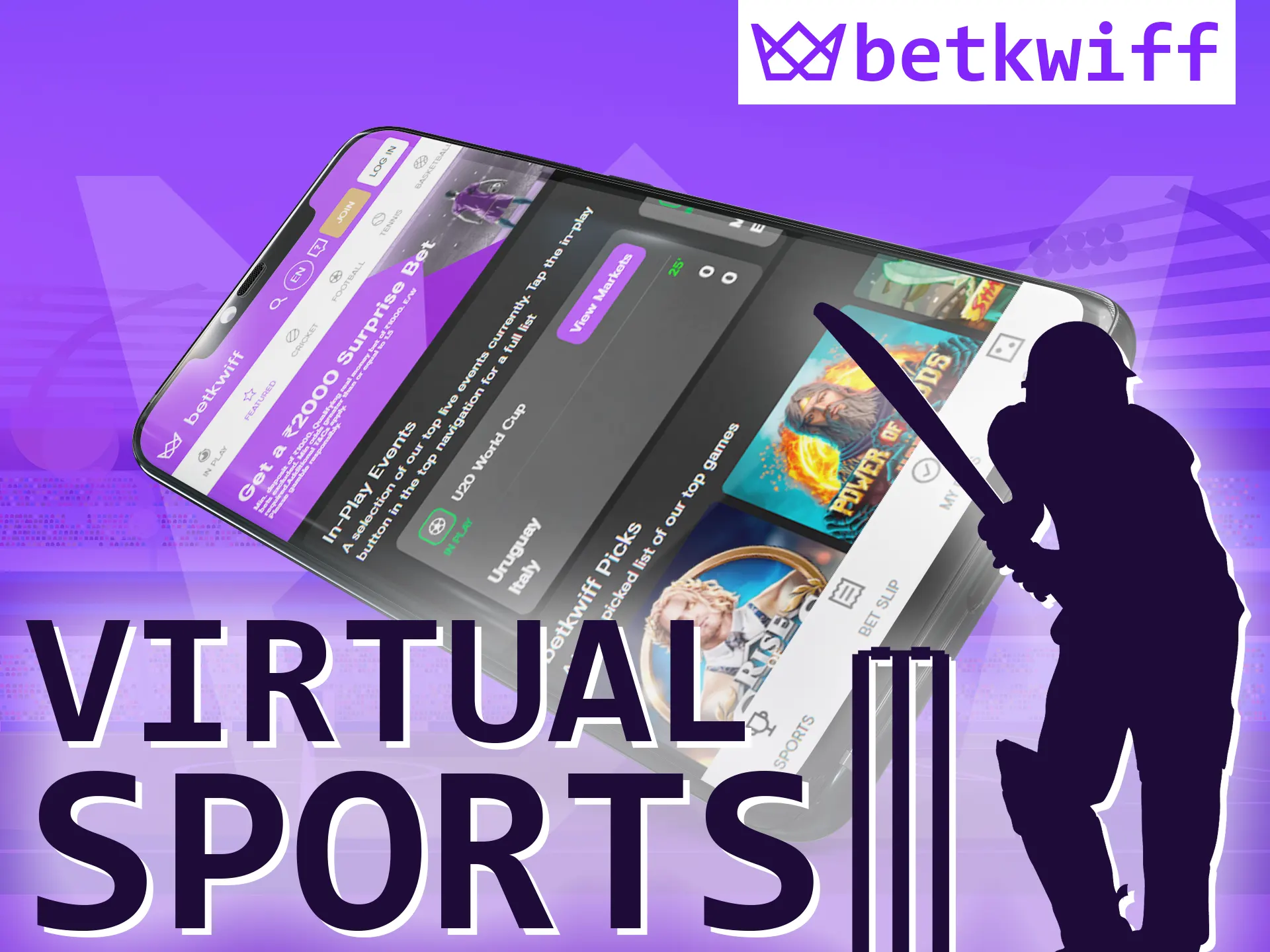 In the Betkwiff app, bet on virtual sports.