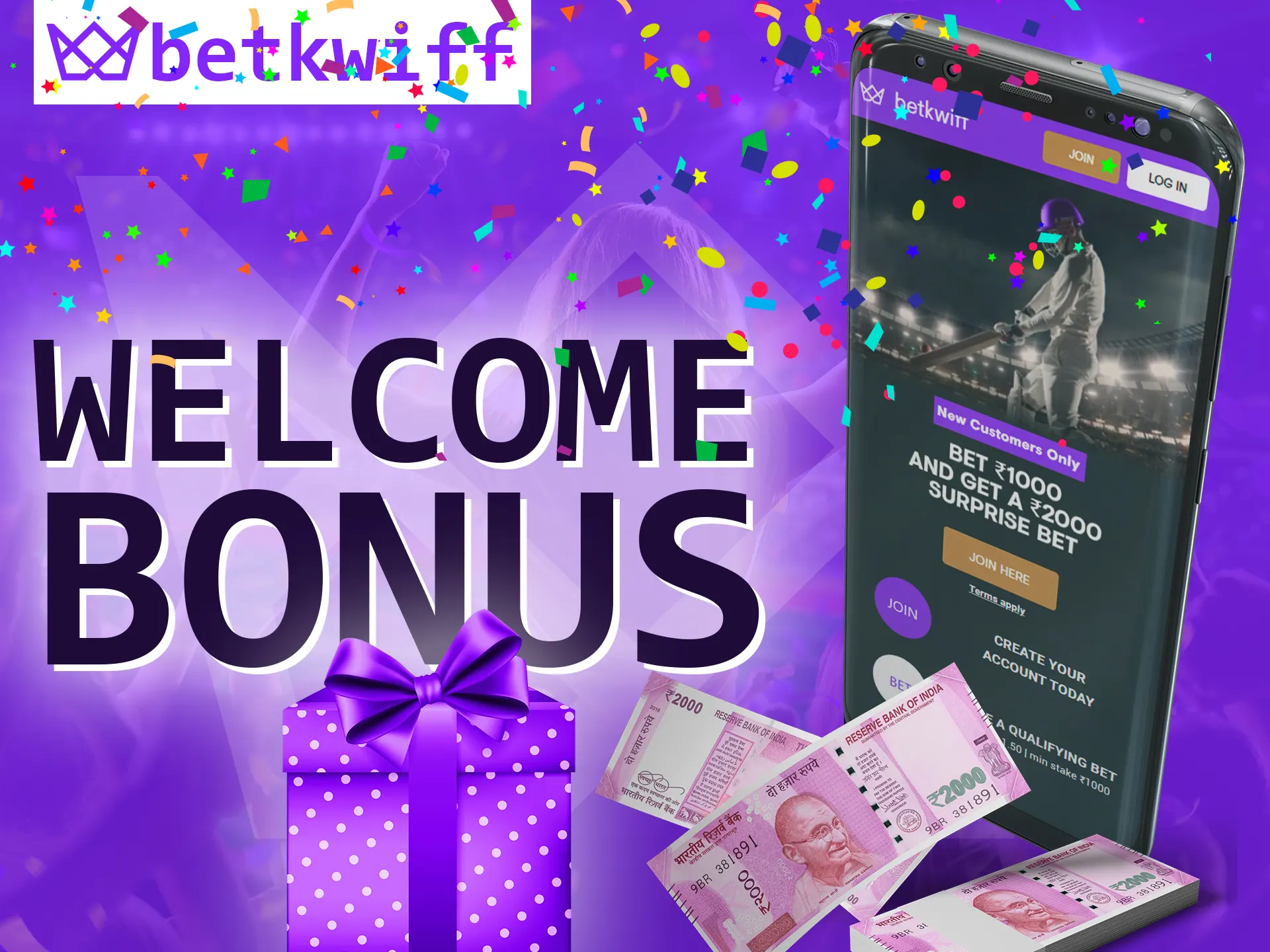 In the Betkwiff app, get a special welcome bonus.